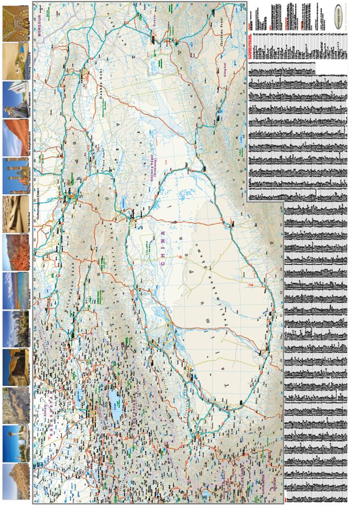 Beispielinhalt (Bild) Reise Know-How Landkarte Seidenstraße / Silk Road (1:2 000 000): Durch Zentralasien nach China / To China through Central Asia