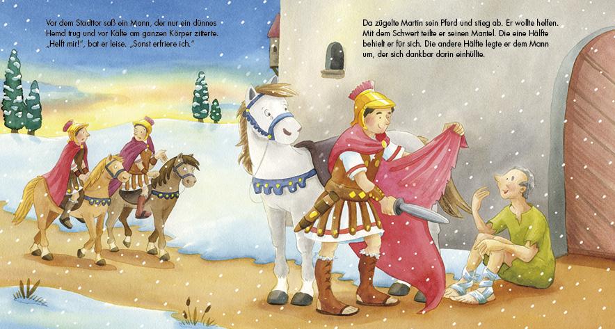 Beispielinhalt (Bild) Die Geschichte von Sankt Martin (Pappbilderbuch)