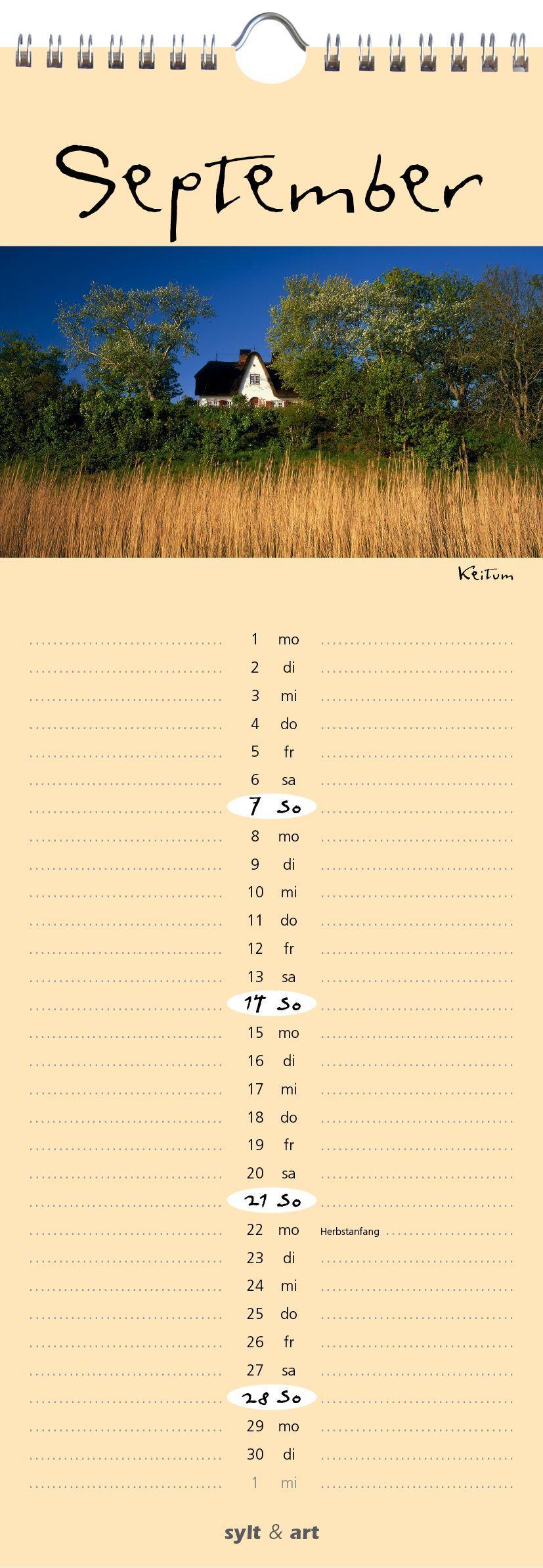 Beispielinhalt (Bild) Sylt-die Insel 2025 Streifenkalender