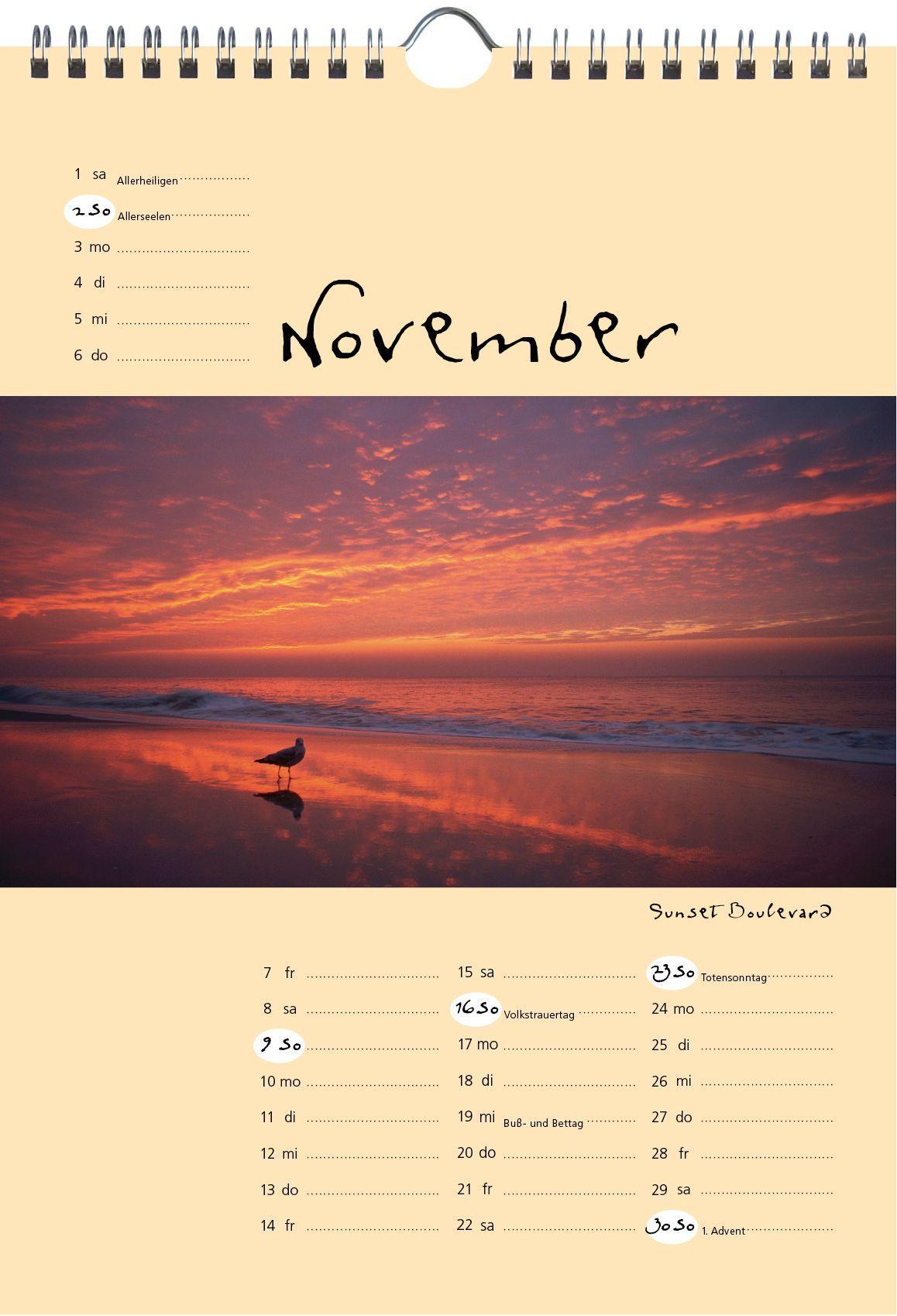 Beispielinhalt (Bild) Sylt-die Insel 2025 A4 Kalender