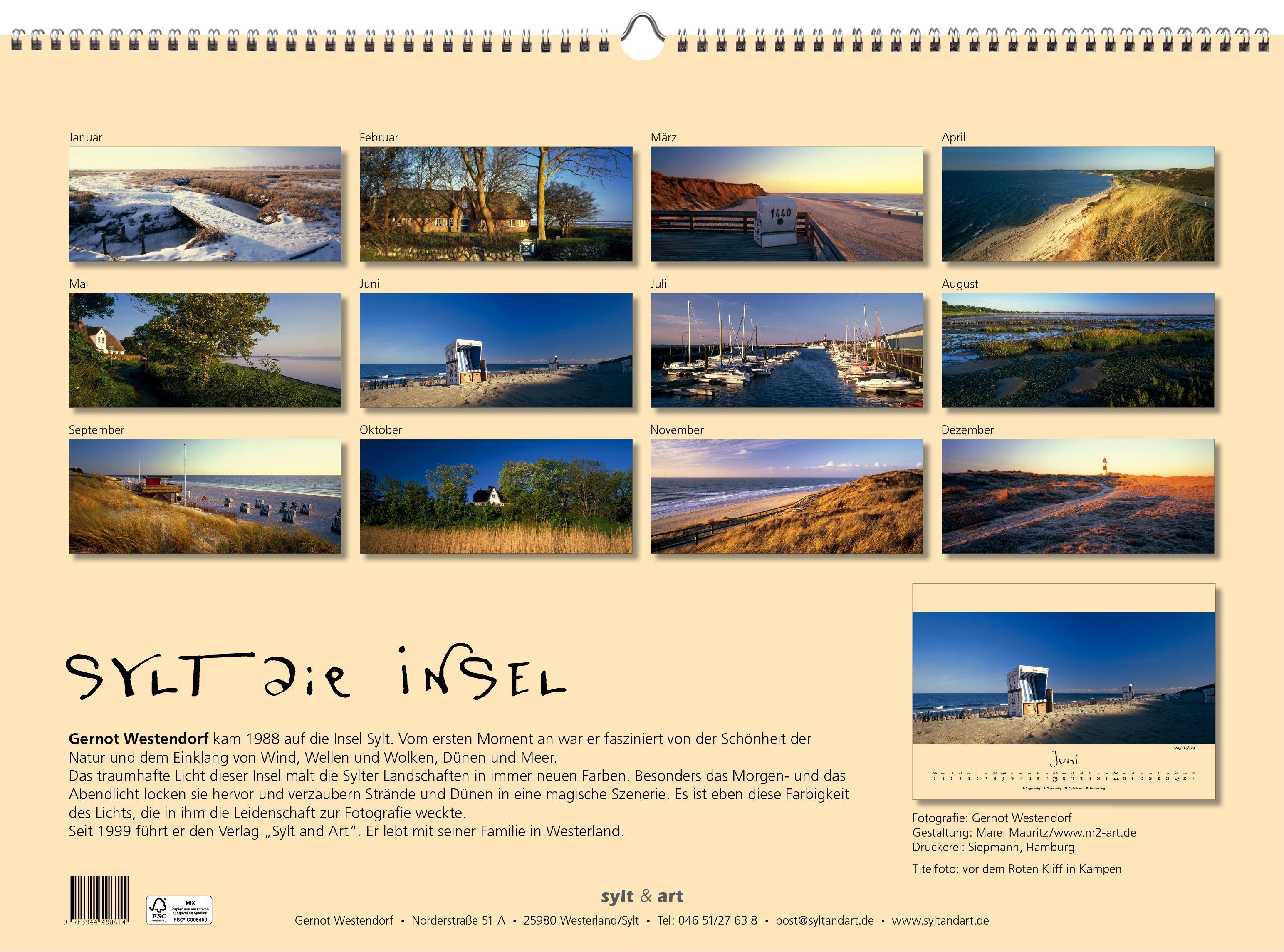 Beispielinhalt (Bild) Sylt-die Insel 2025 Panoramakalender