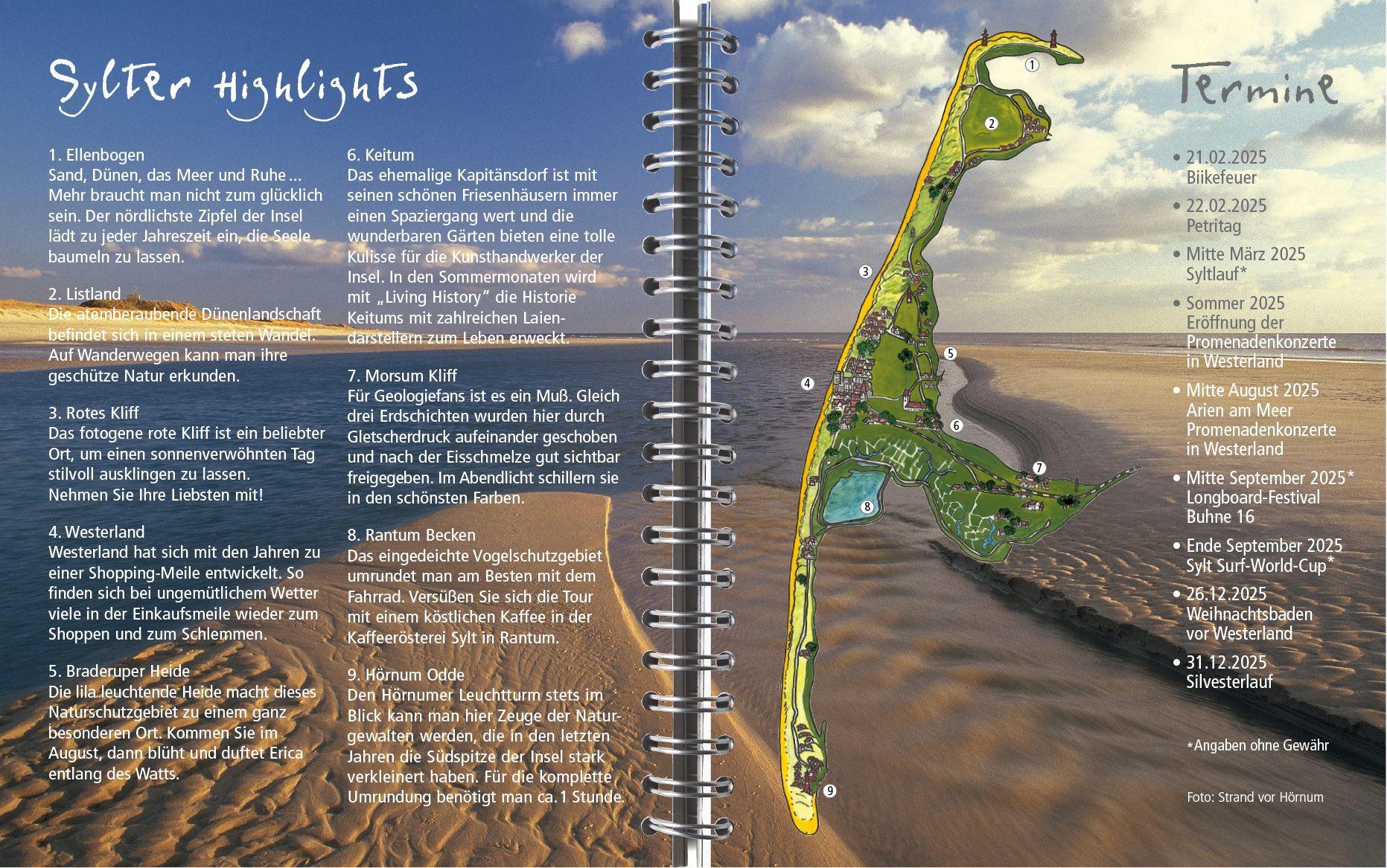 Beispielinhalt (Bild) Sylt-die Insel Tischkalender