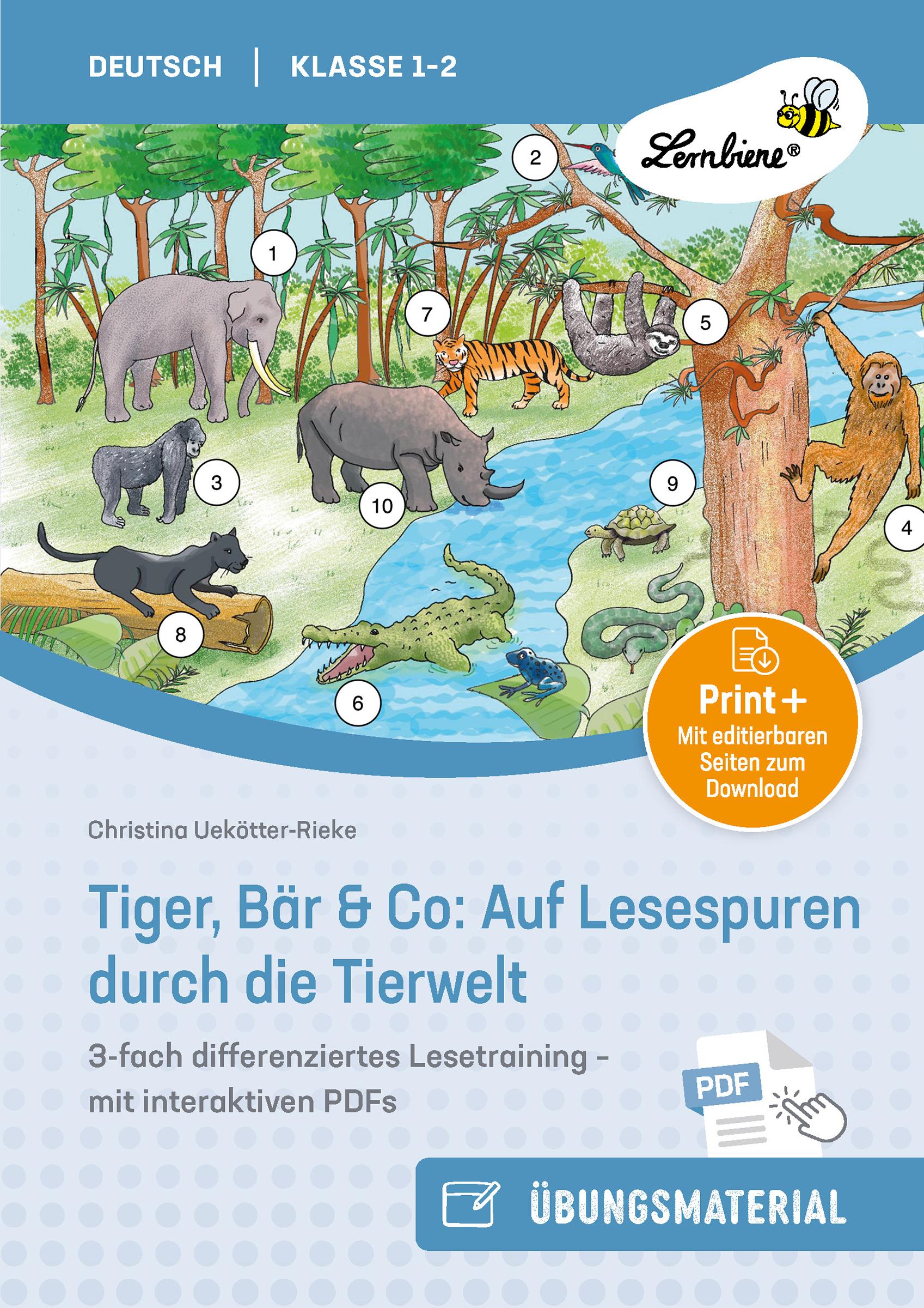 Vorderes Coverbild Tiger, Bär & Co: Auf Lesespuren durch die Tierwelt