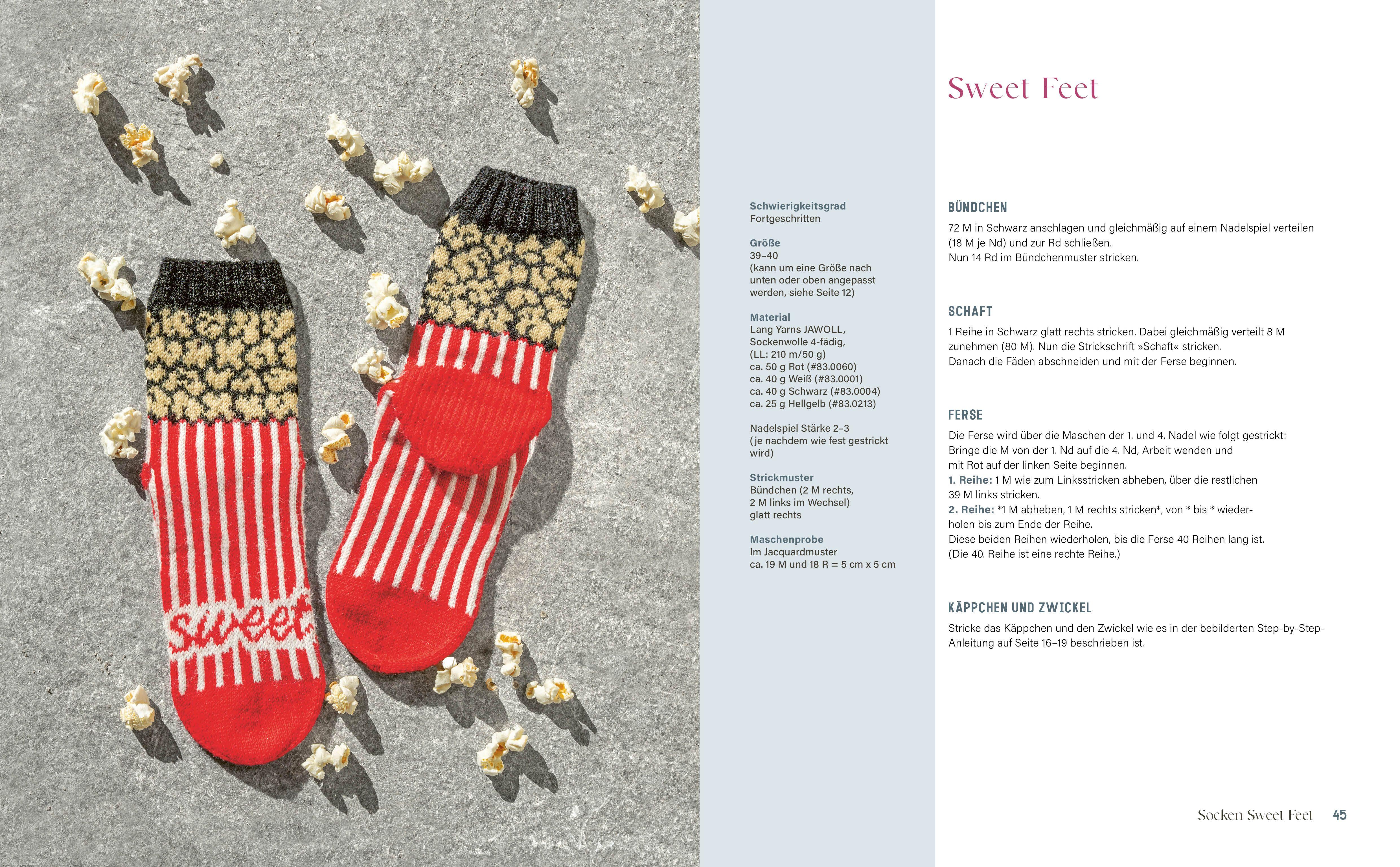 Beispielinhalt (Bild) Bunte Socken und witzige Handschuhe stricken