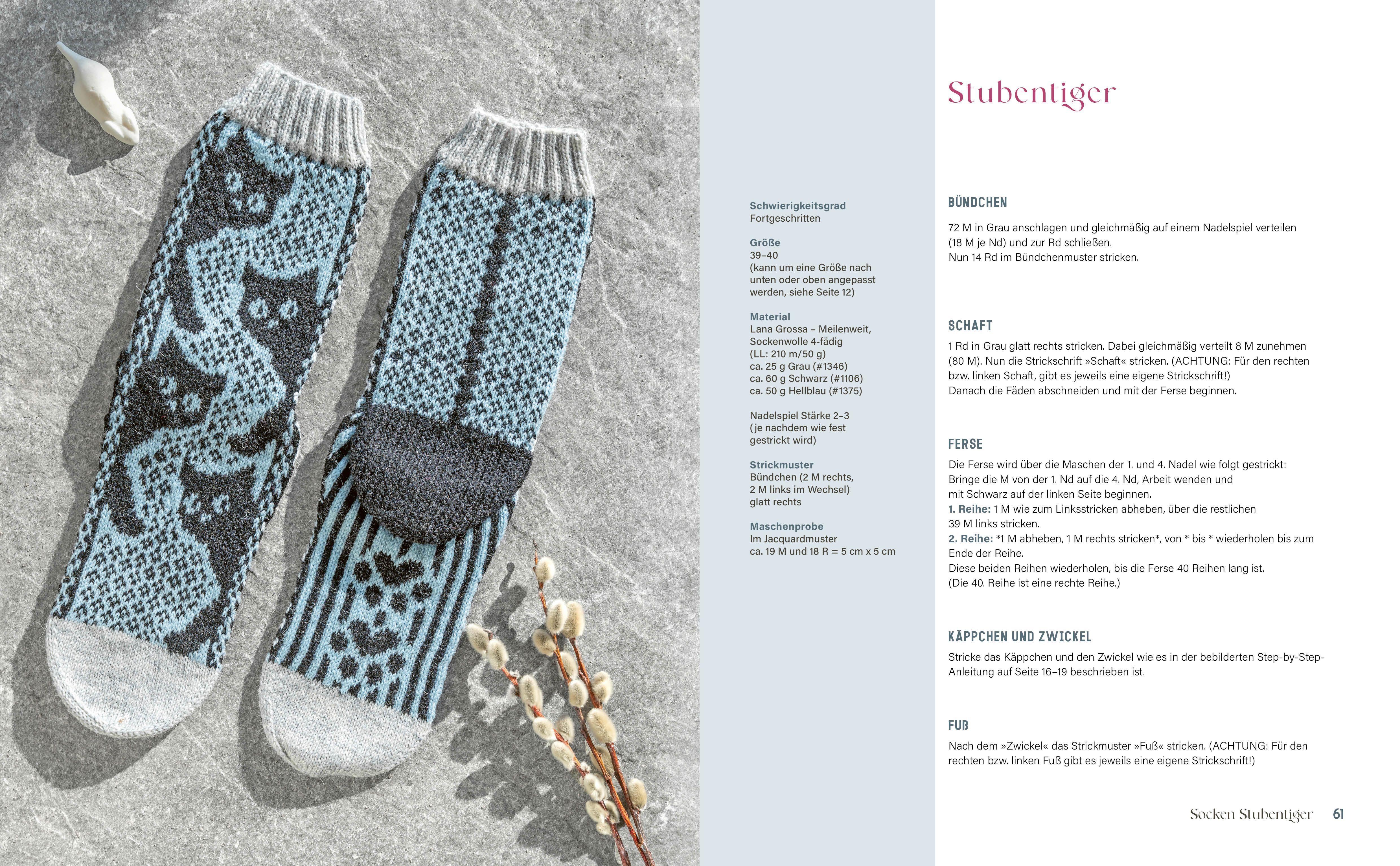 Beispielinhalt (Bild) Bunte Socken und witzige Handschuhe stricken