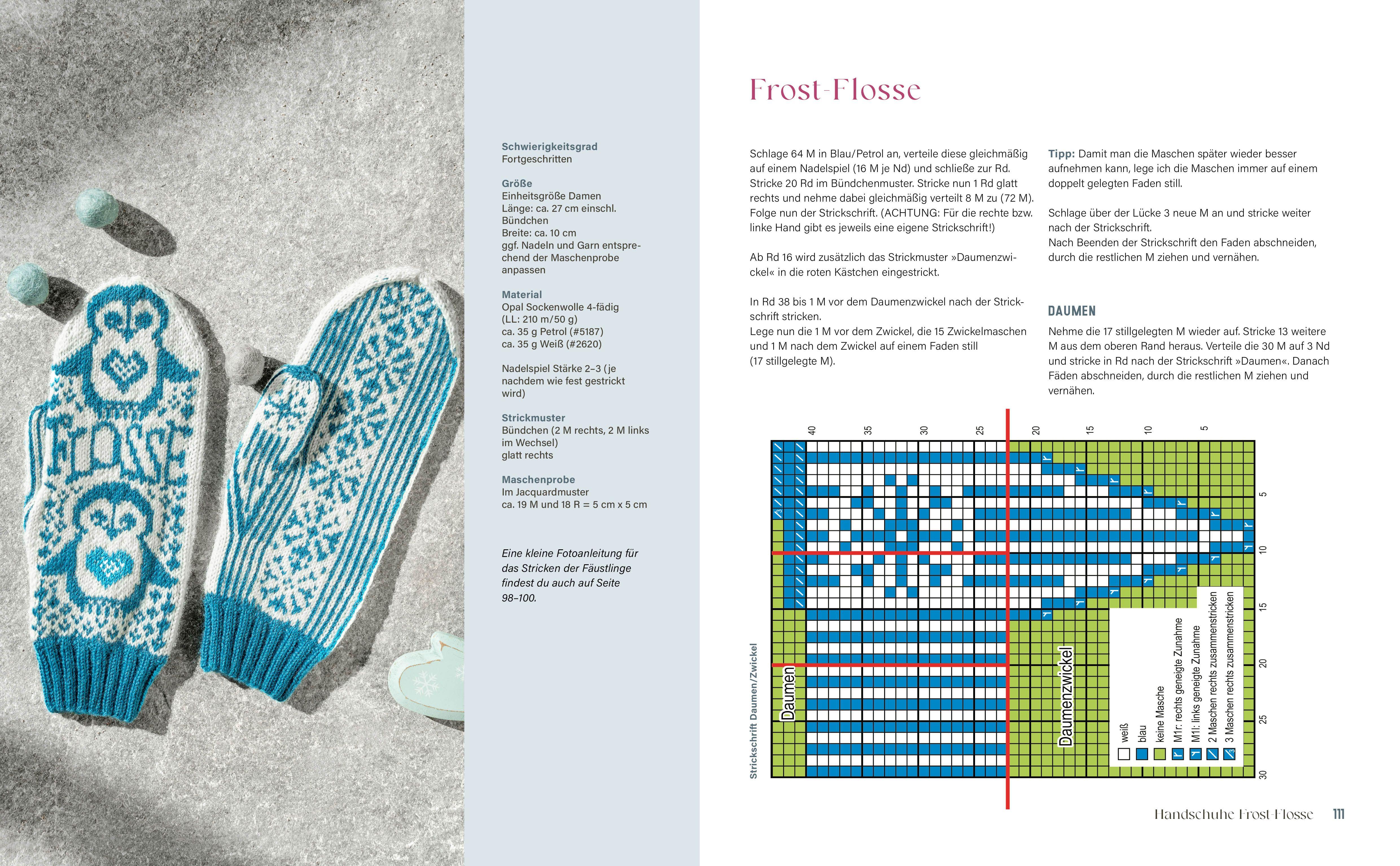 Beispielinhalt (Bild) Bunte Socken und witzige Handschuhe stricken