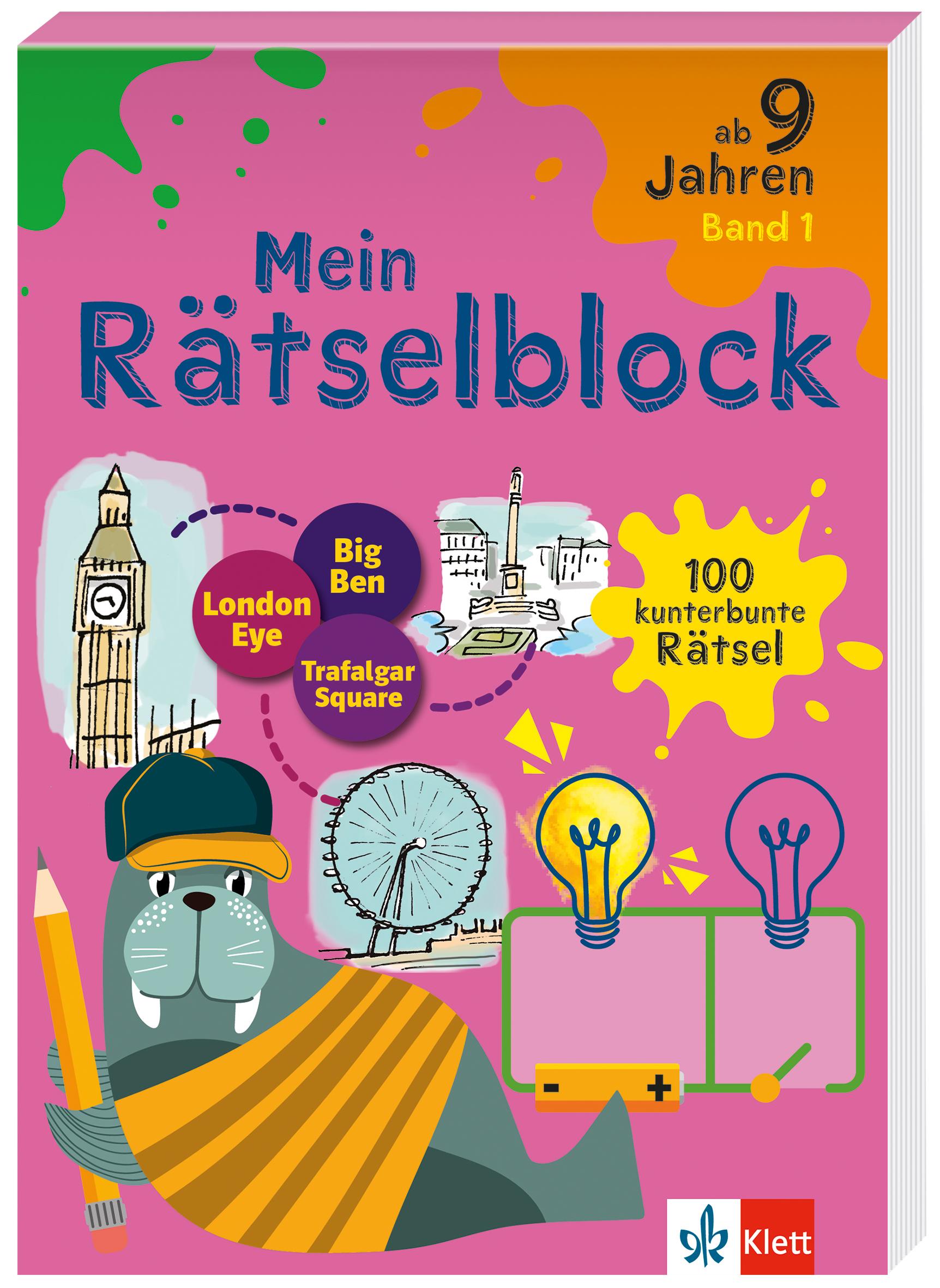 Vorderes Coverbild Klett Rätselblock ab 9 Jahren Band 1