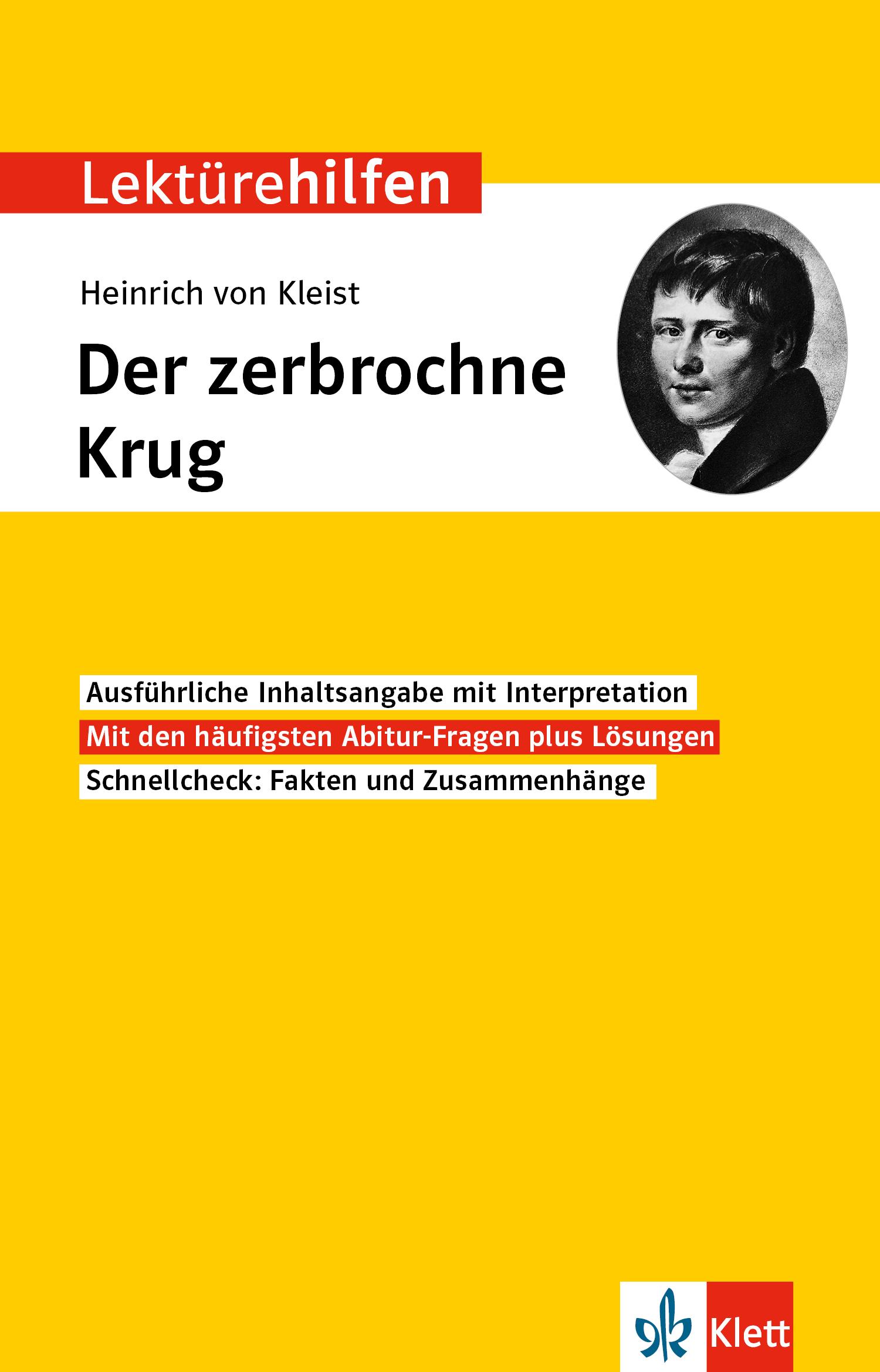 Vorderes Coverbild Klett Lektürehilfen Heinrich von Kleist, Der zerbrochne Krug