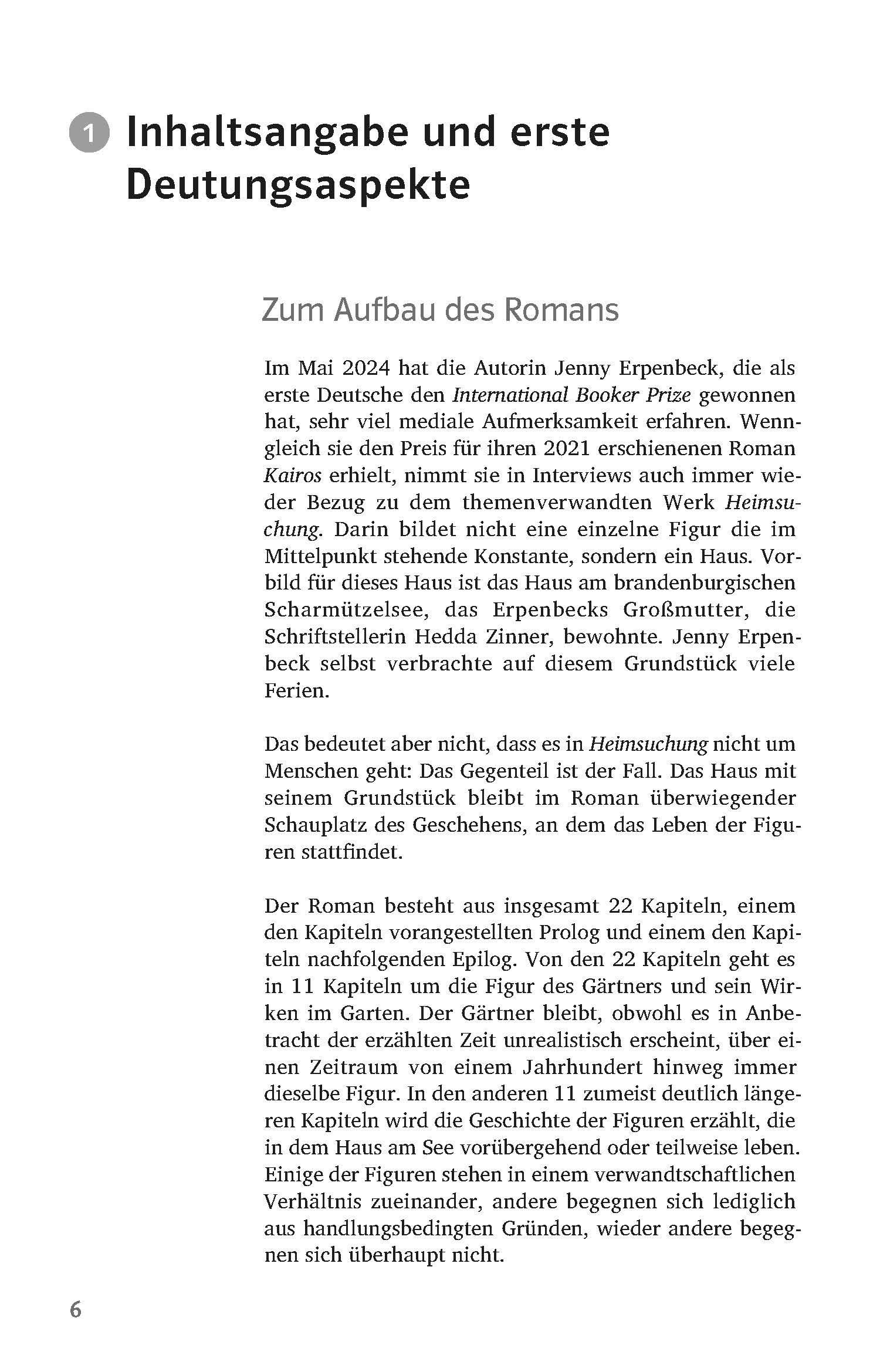 Beispielinhalt (Bild) Klett Lektürehilfen Jenny Erpenbeck, Heimsuchung