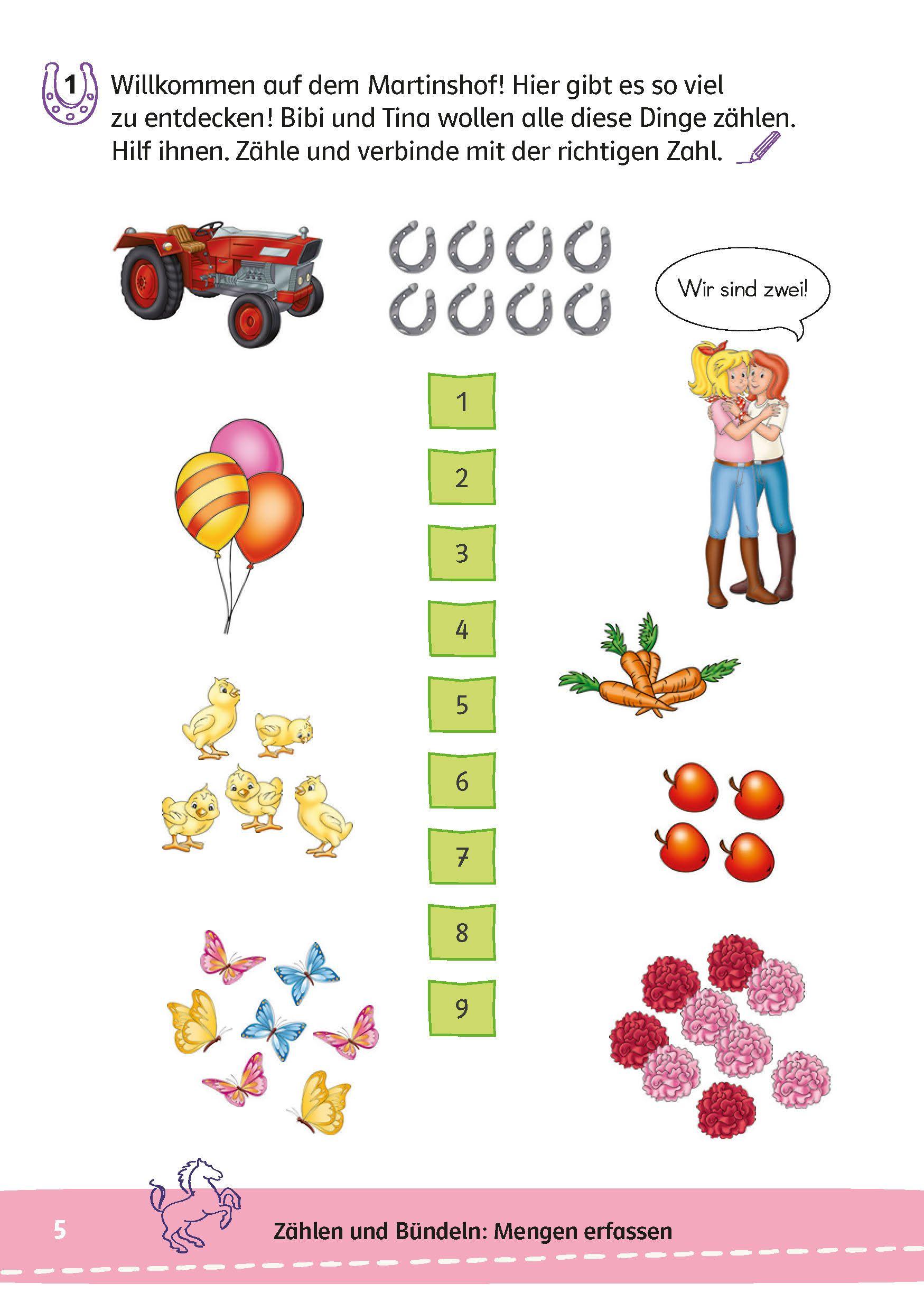 Beispielinhalt (Bild) Bibi & Tina: Lernrätsel Mathe ab 6 Jahren