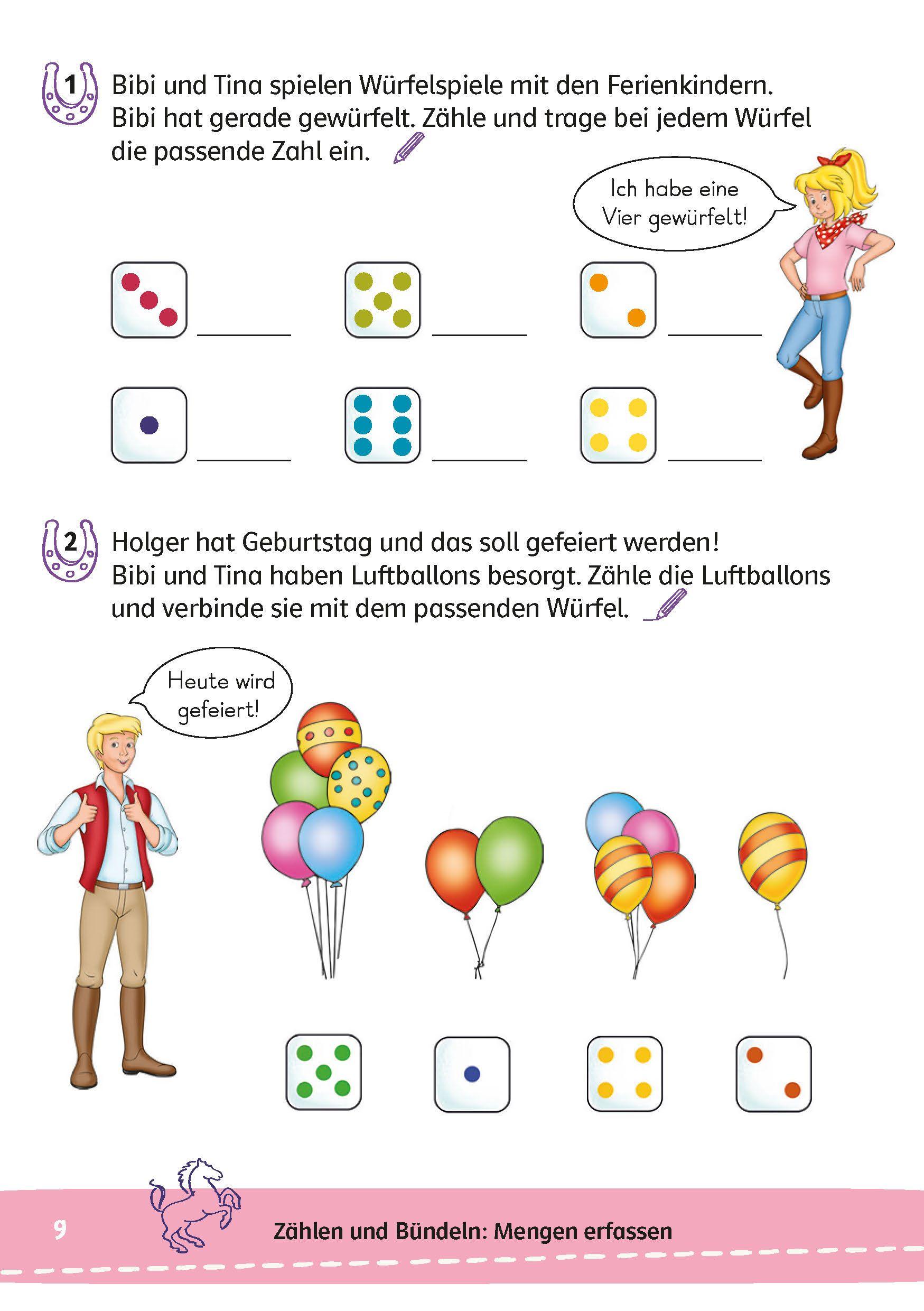 Beispielinhalt (Bild) Bibi & Tina: Lernrätsel Mathe ab 6 Jahren