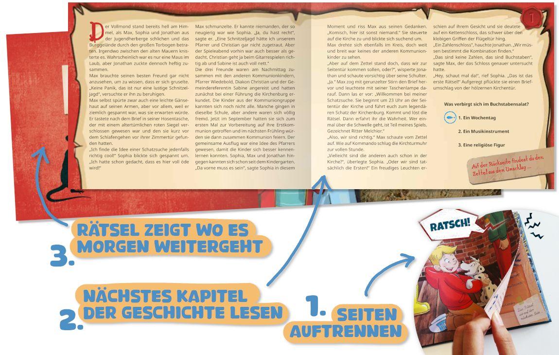 Beispielinhalt (Bild) Erstkommunion-Escape - Die Burg der Geheimnisse