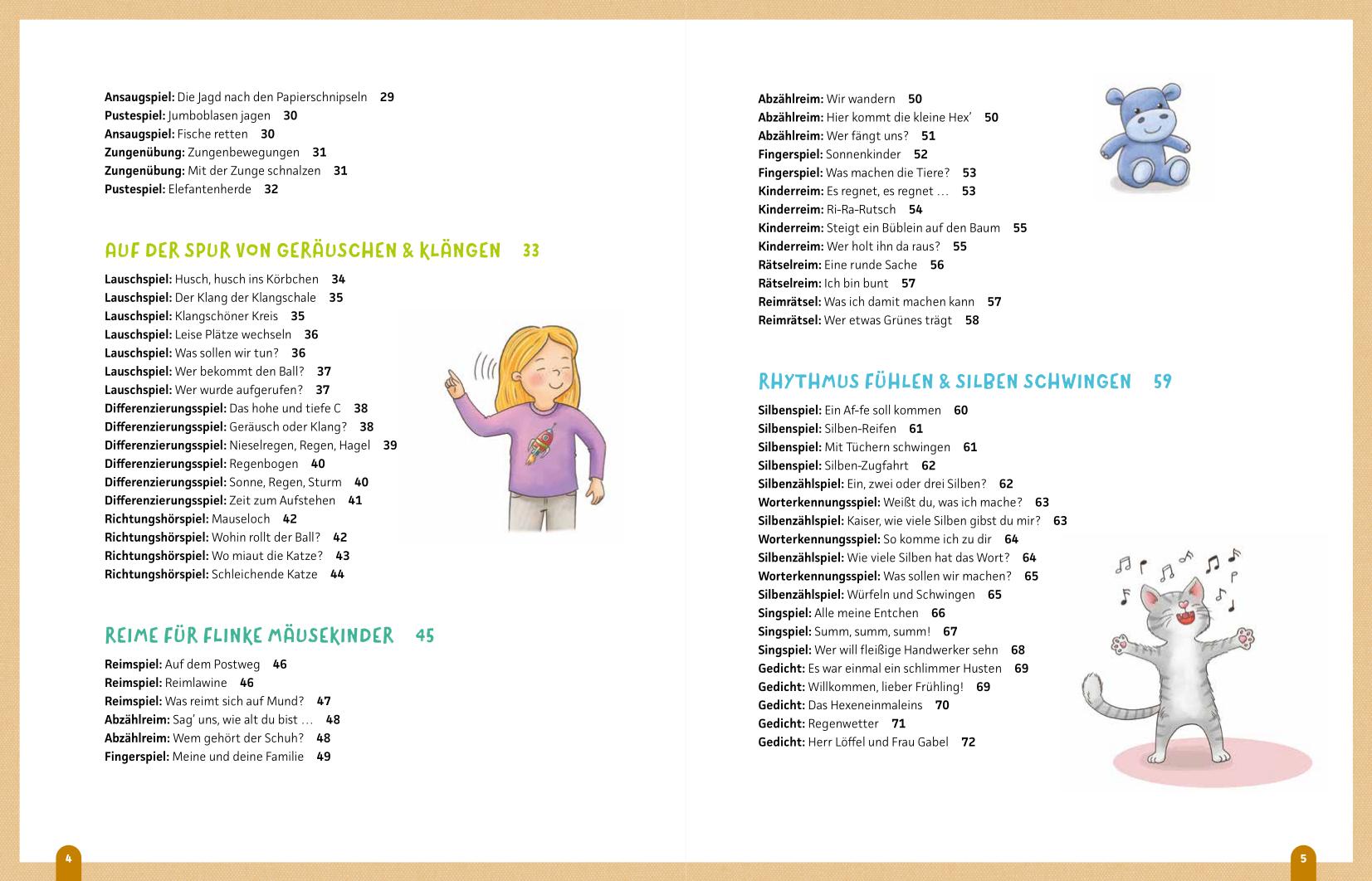 Beispielinhalt (Bild) Reimen, springen, Silben schwingen