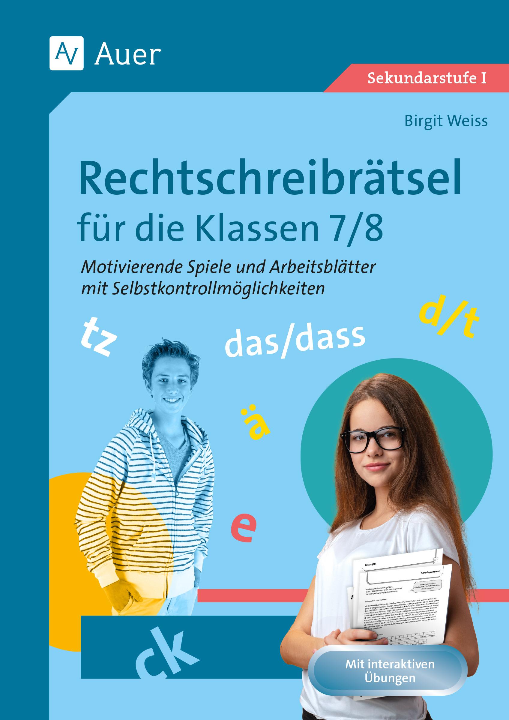 Vorderes Coverbild Rechtschreibrätsel für die Klassen 7-8