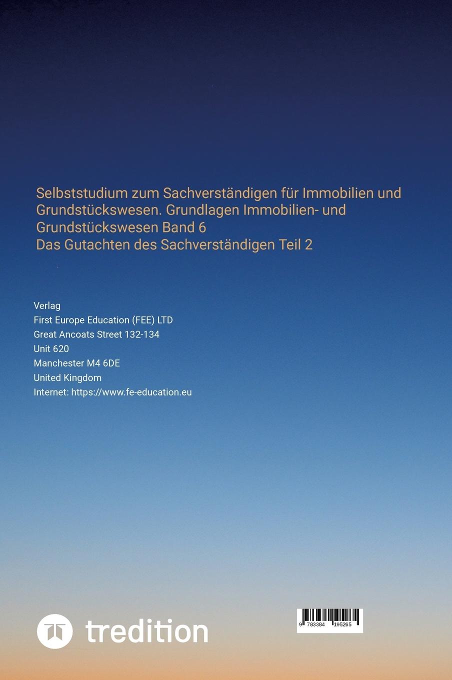 Rückseitencover SV für Immobilien & Grundstückswesen