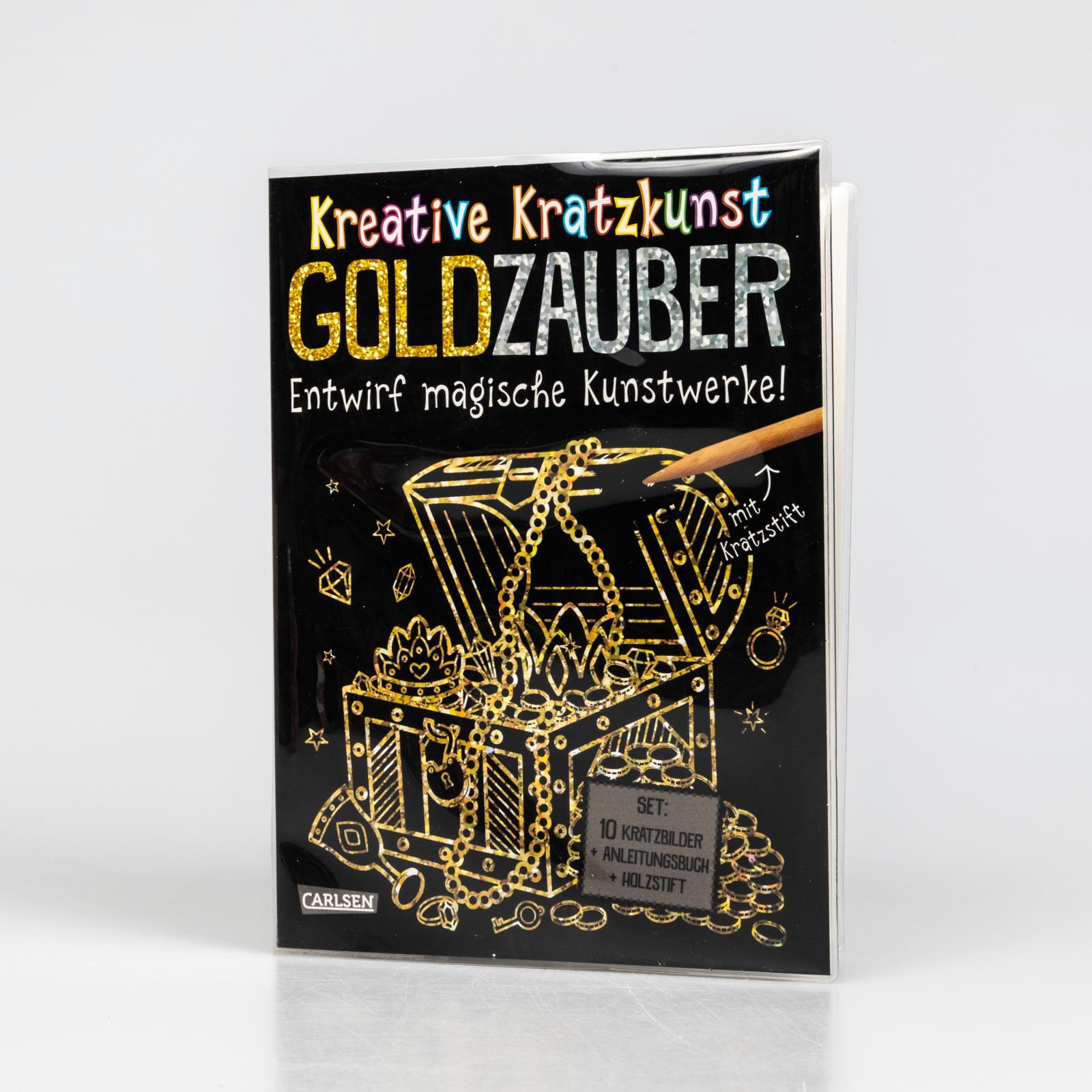 Beispielinhalt (Bild) Kratzbilder für Kinder: Kreative Kratzkunst: Goldzauber
