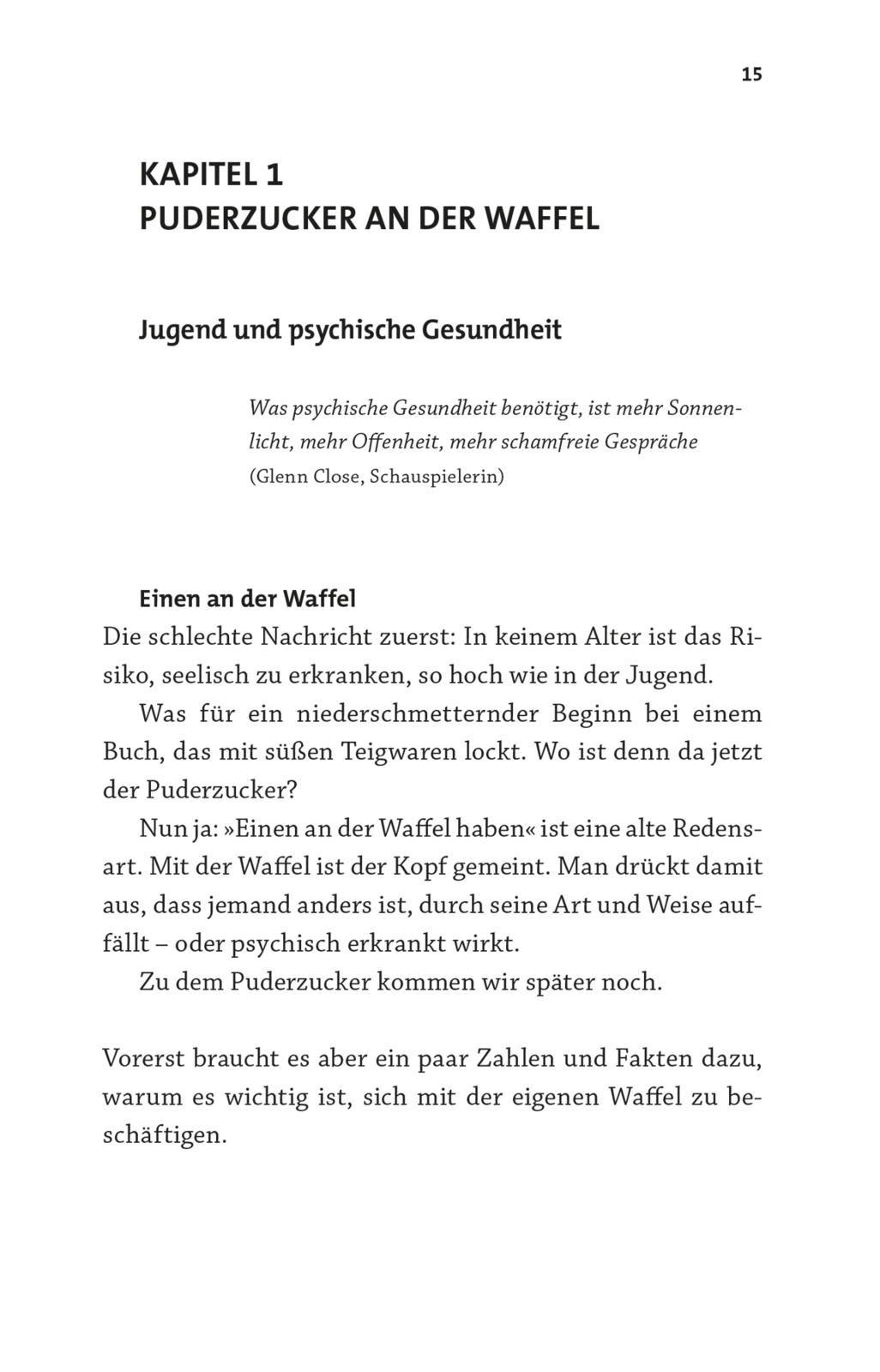 Beispielinhalt (Bild) Puderzucker an der Waffel - Wie die Psyche im Gleichgewicht bleibt