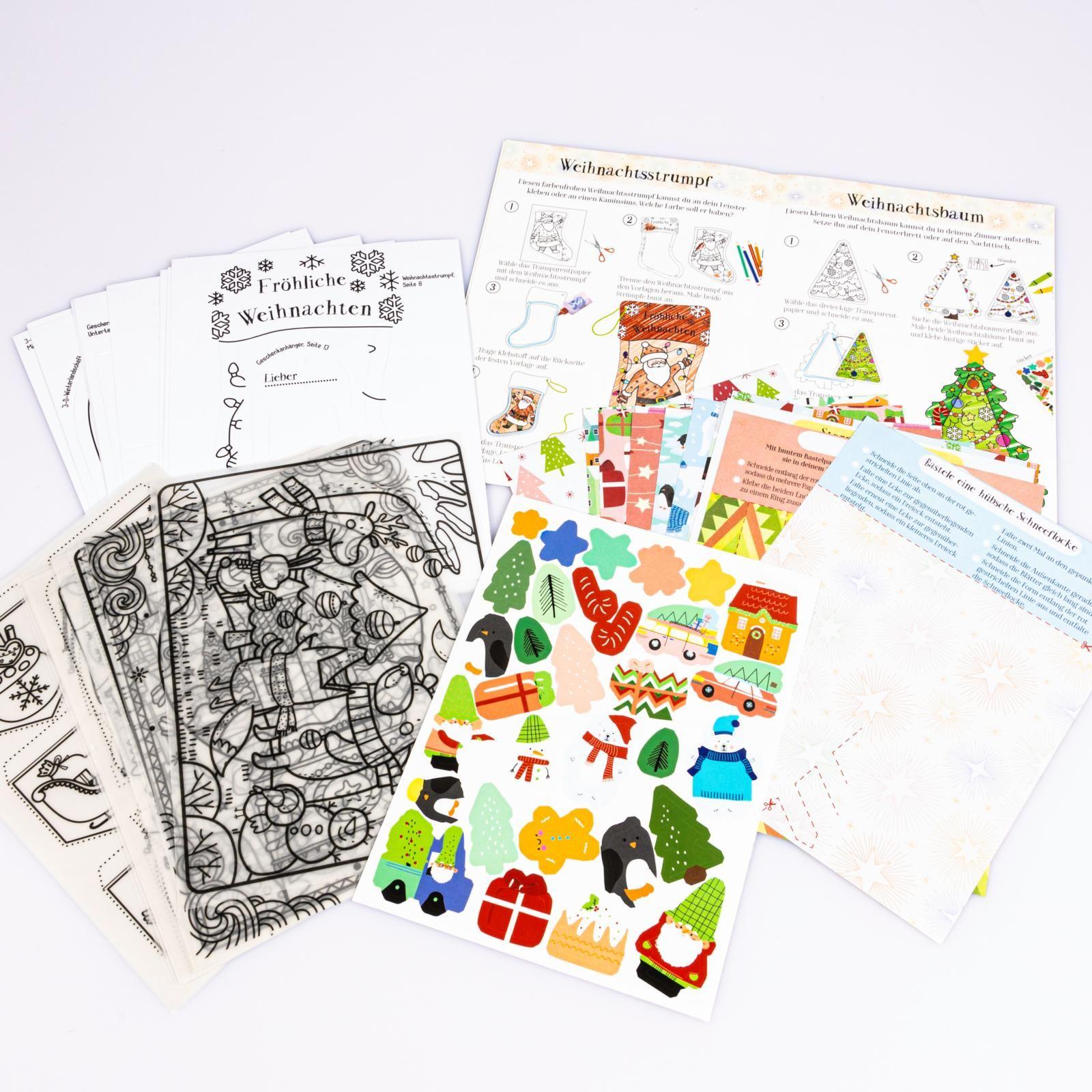 Beispielinhalt (Bild) Bastelset für Kinder: Kreatives Bastelset: Weihnachten