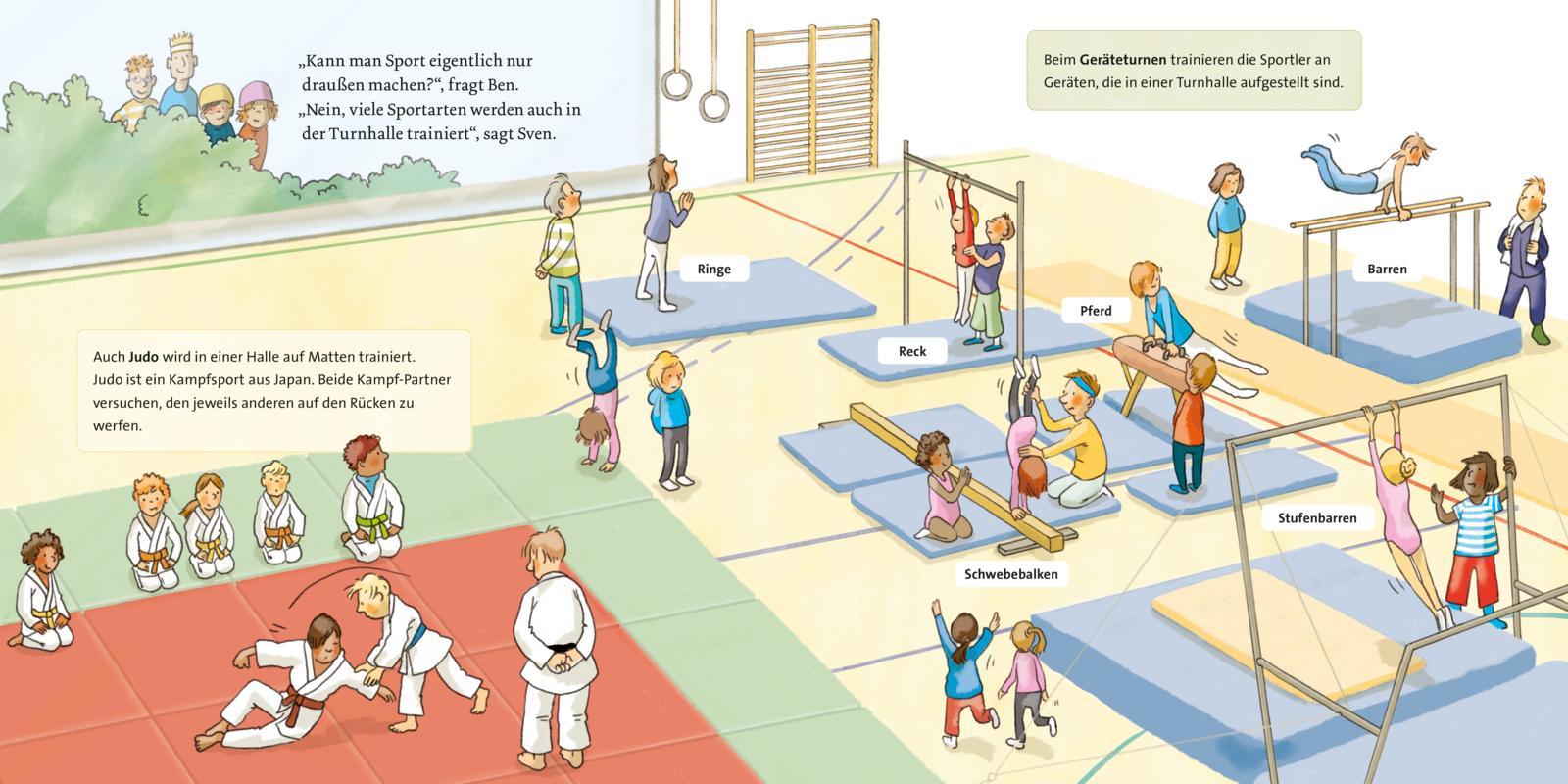 Beispielinhalt (Bild) LESEMAUS 179: Unsere Körper - Turnen, Toben, Bewegen