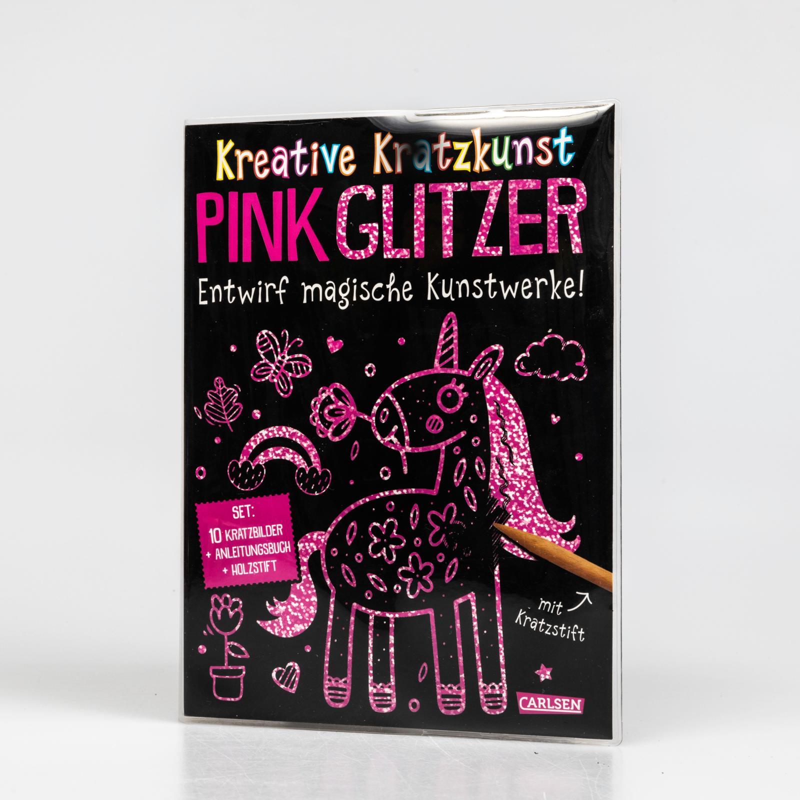 Beispielinhalt (Bild) Kratzbilder für Kinder: Kreative Kratzkunst: Pink Glitzer