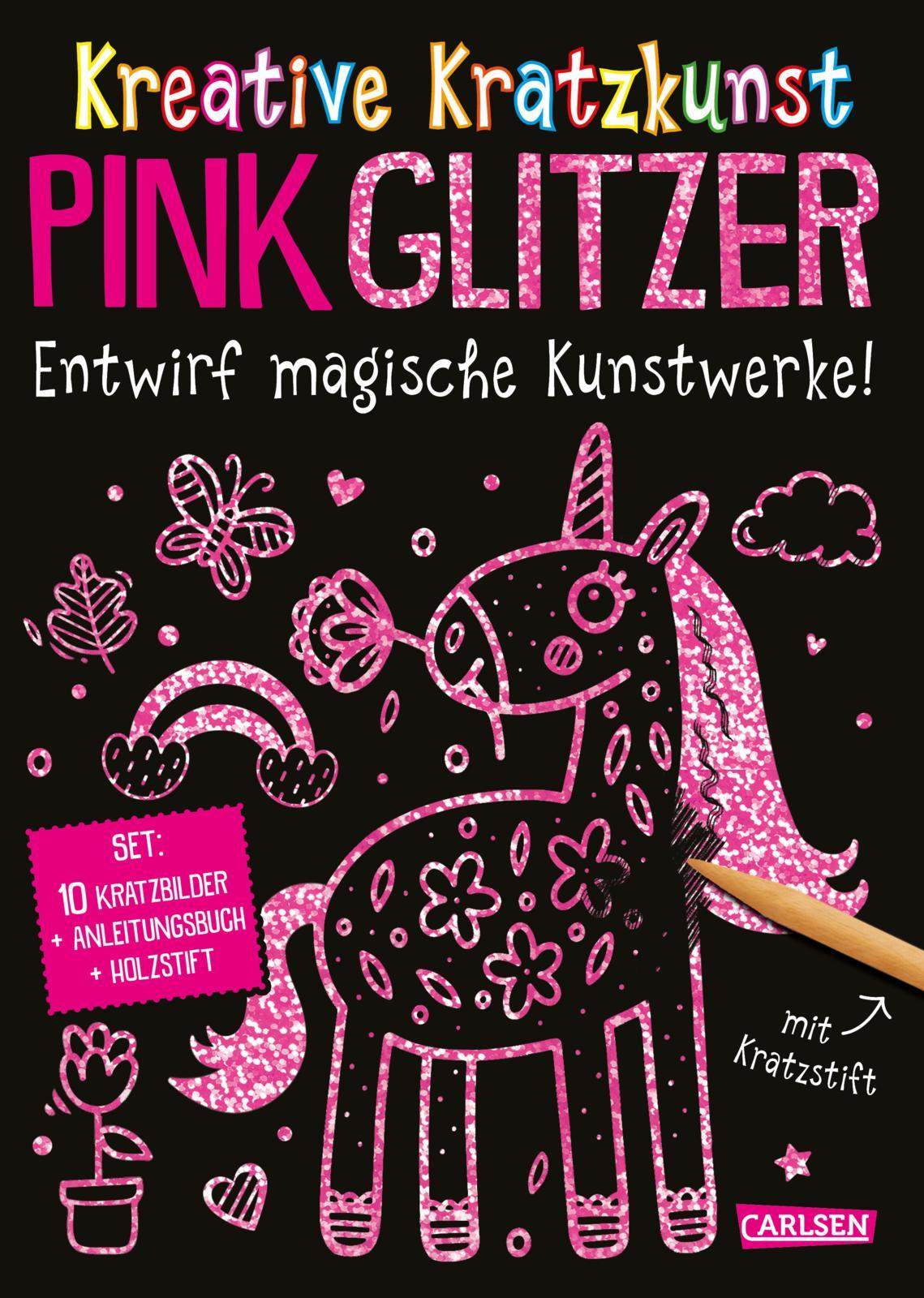 Vorderes Coverbild Kratzbilder für Kinder: Kreative Kratzkunst: Pink Glitzer