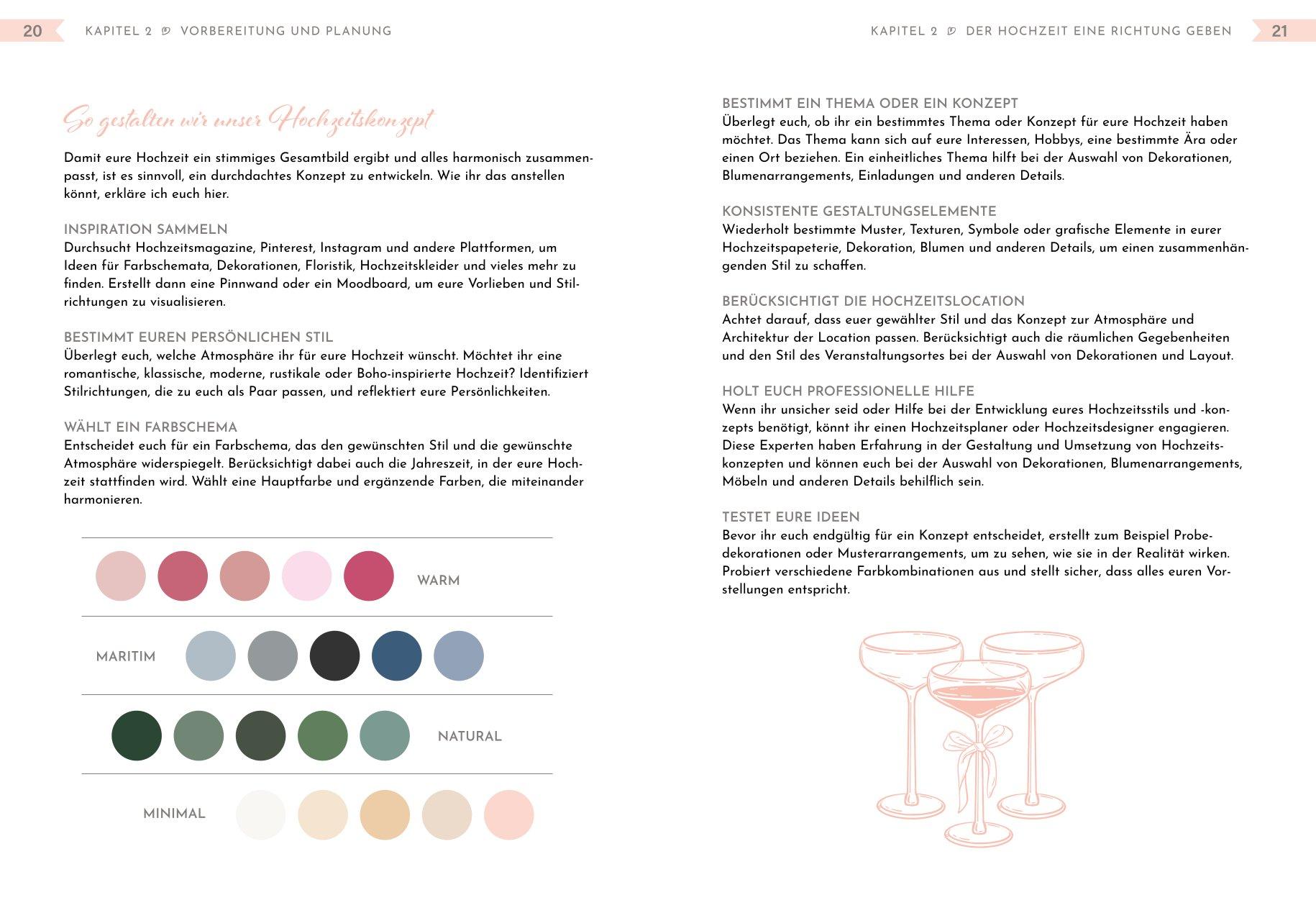 Beispielinhalt (Bild) Unser Hochzeitsplaner - Wedding Planer und Erinnerungsalbum