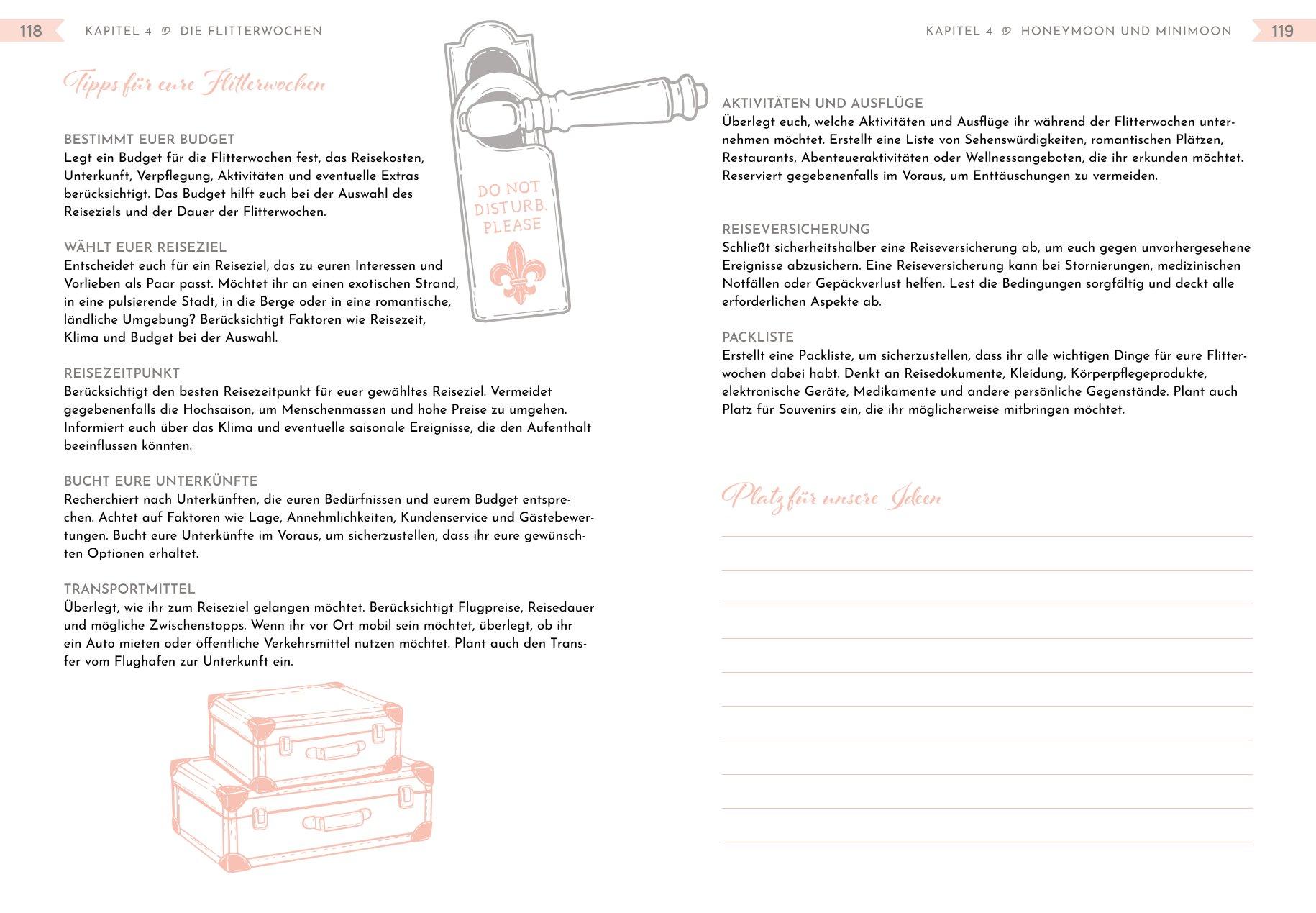 Beispielinhalt (Bild) Unser Hochzeitsplaner - Wedding Planer und Erinnerungsalbum