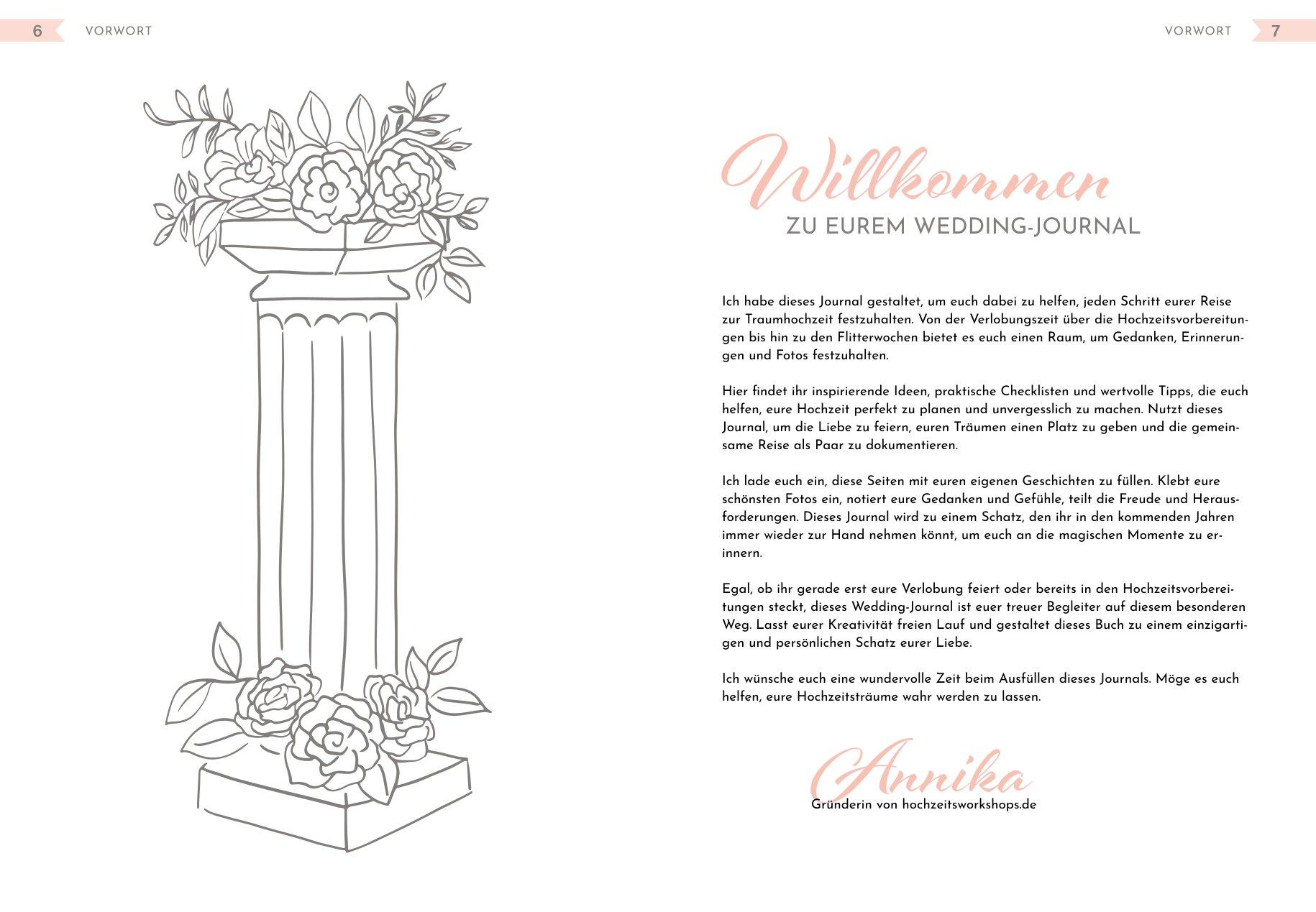 Beispielinhalt (Bild) Unser Hochzeitsplaner - Wedding Planer und Erinnerungsalbum