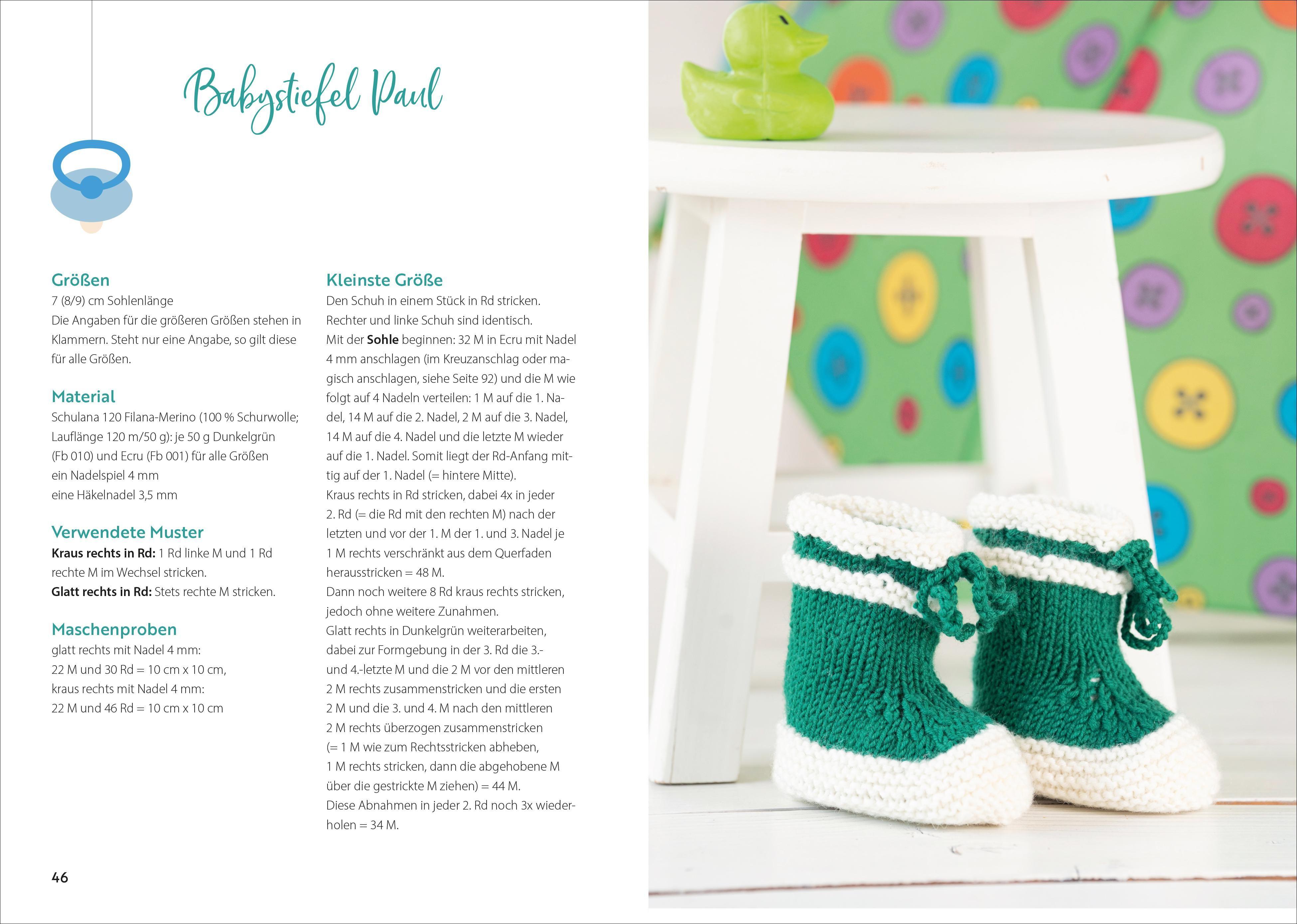 Beispielinhalt (Bild) Süße Babyschühchen stricken