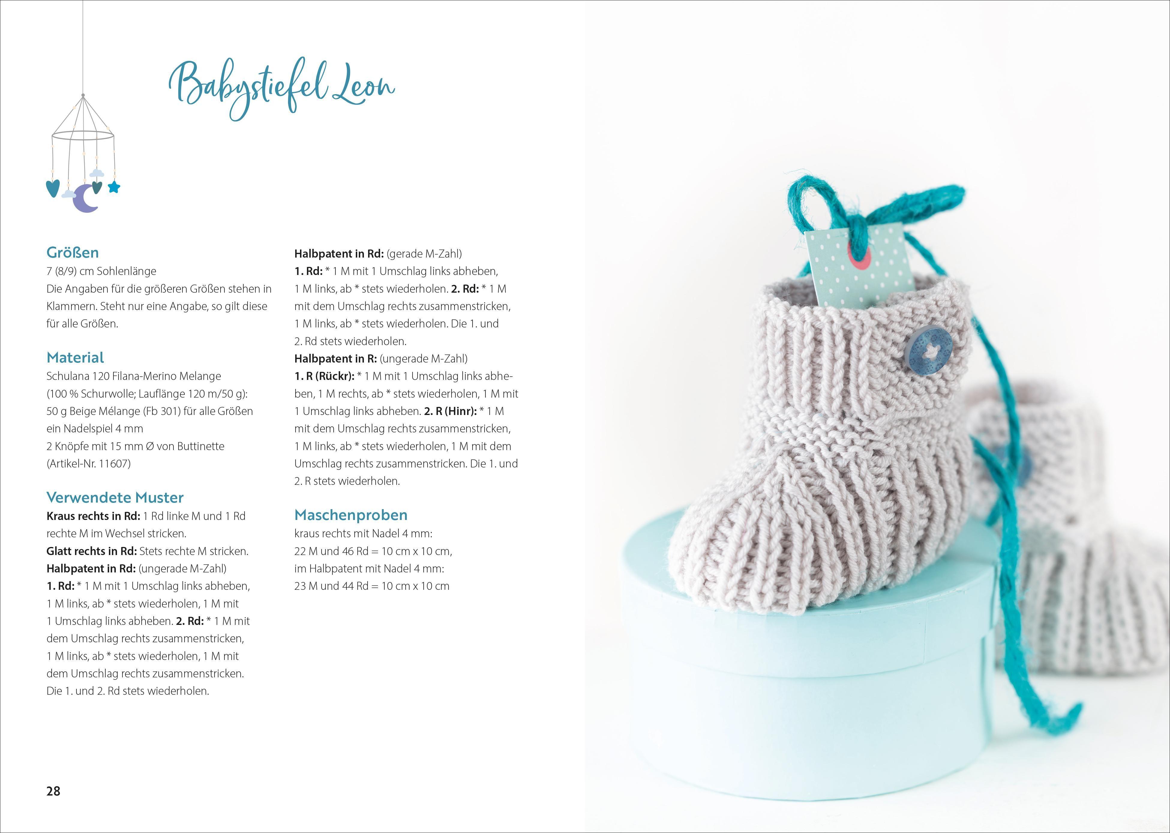 Beispielinhalt (Bild) Süße Babyschühchen stricken