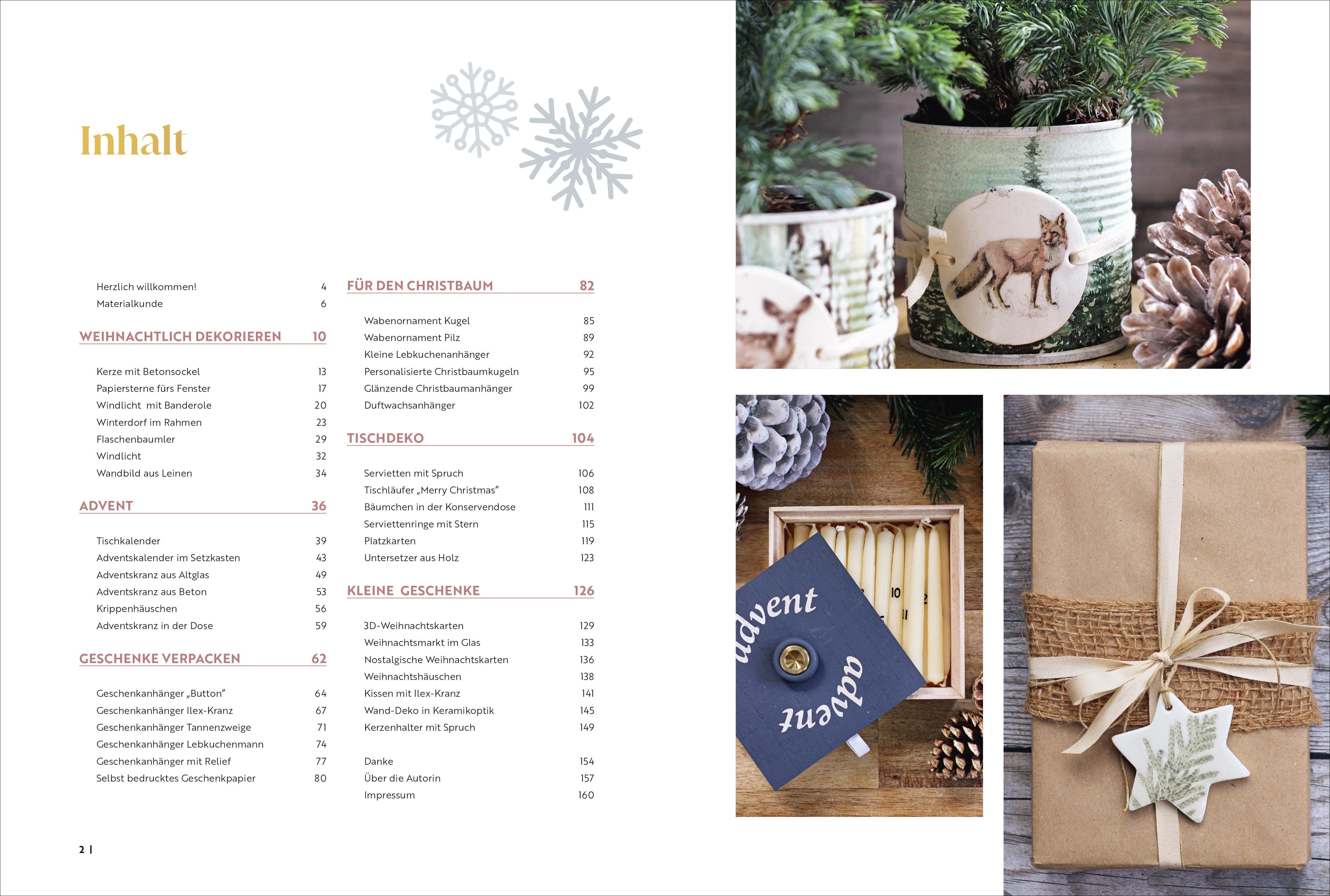 Beispielinhalt (Bild) Zauberhafte Weihnachtsdeko selbstgemacht