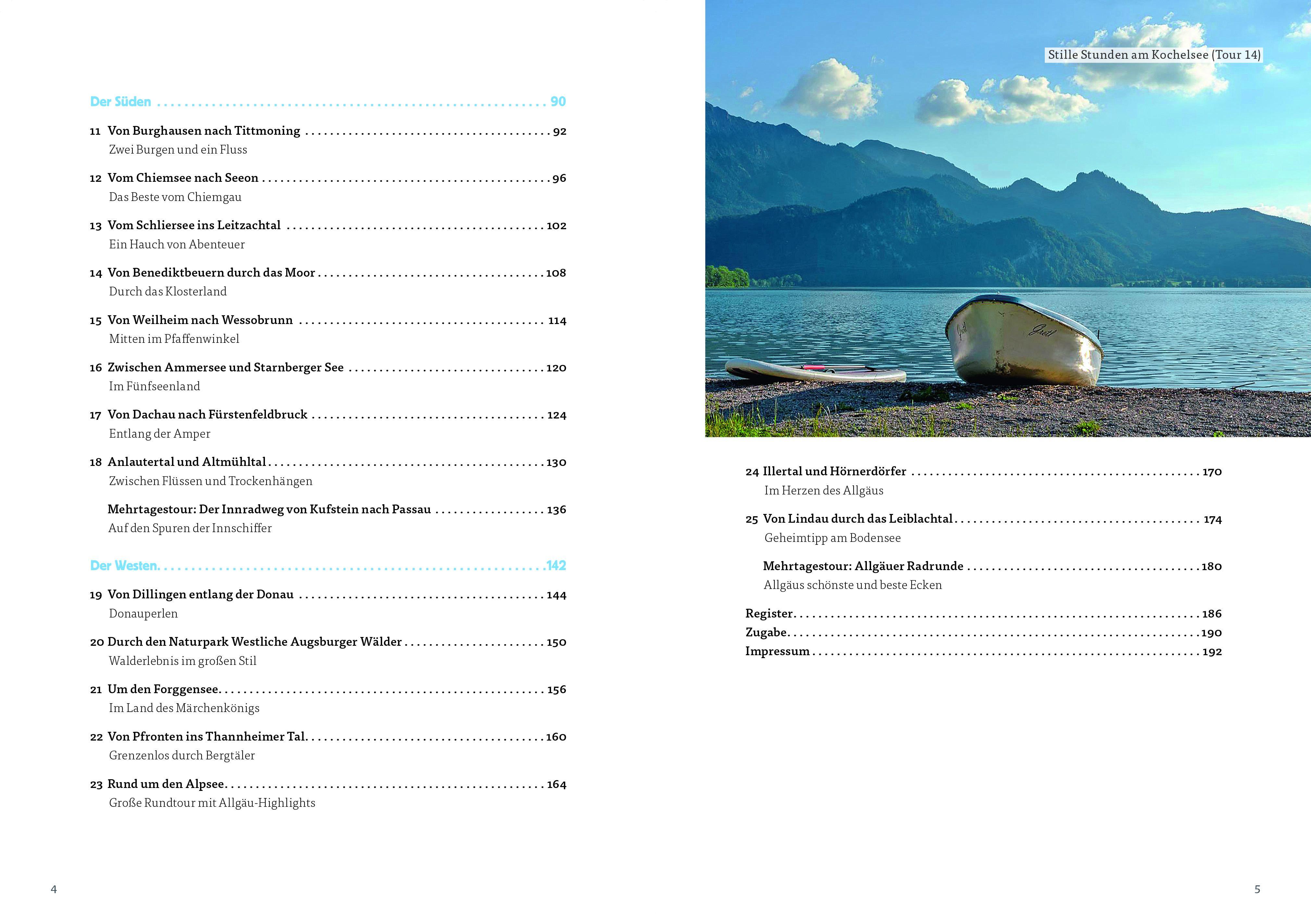 Beispielinhalt (Bild) Die Radel-Bucket-List Bayern