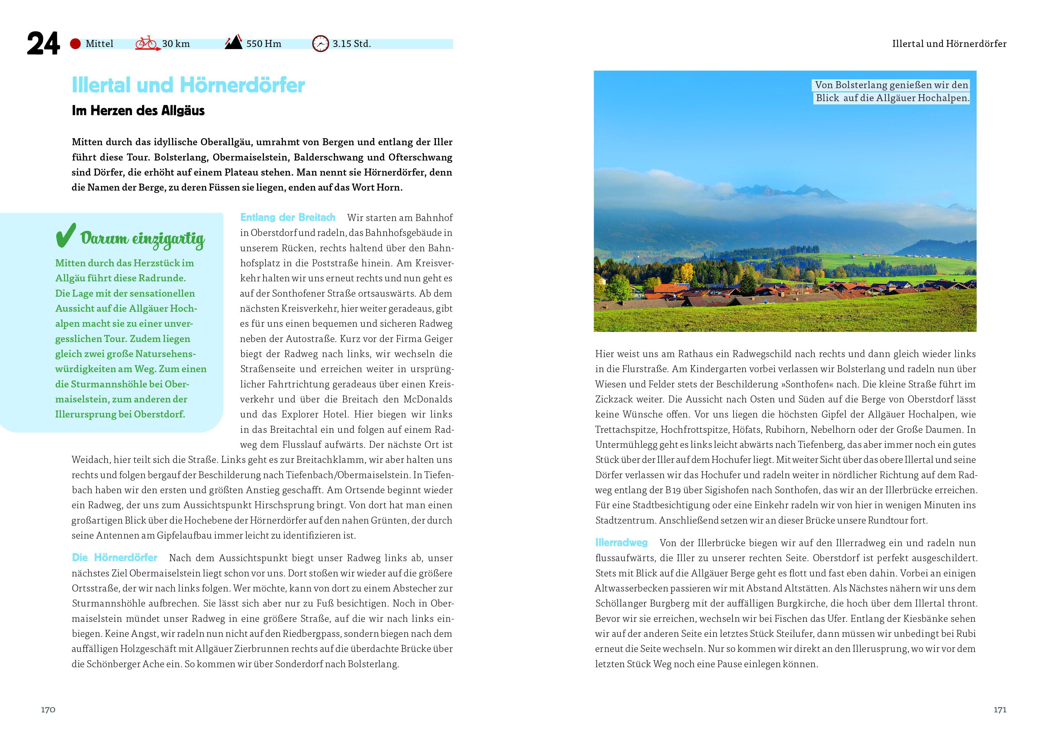 Beispielinhalt (Bild) Die Radel-Bucket-List Bayern