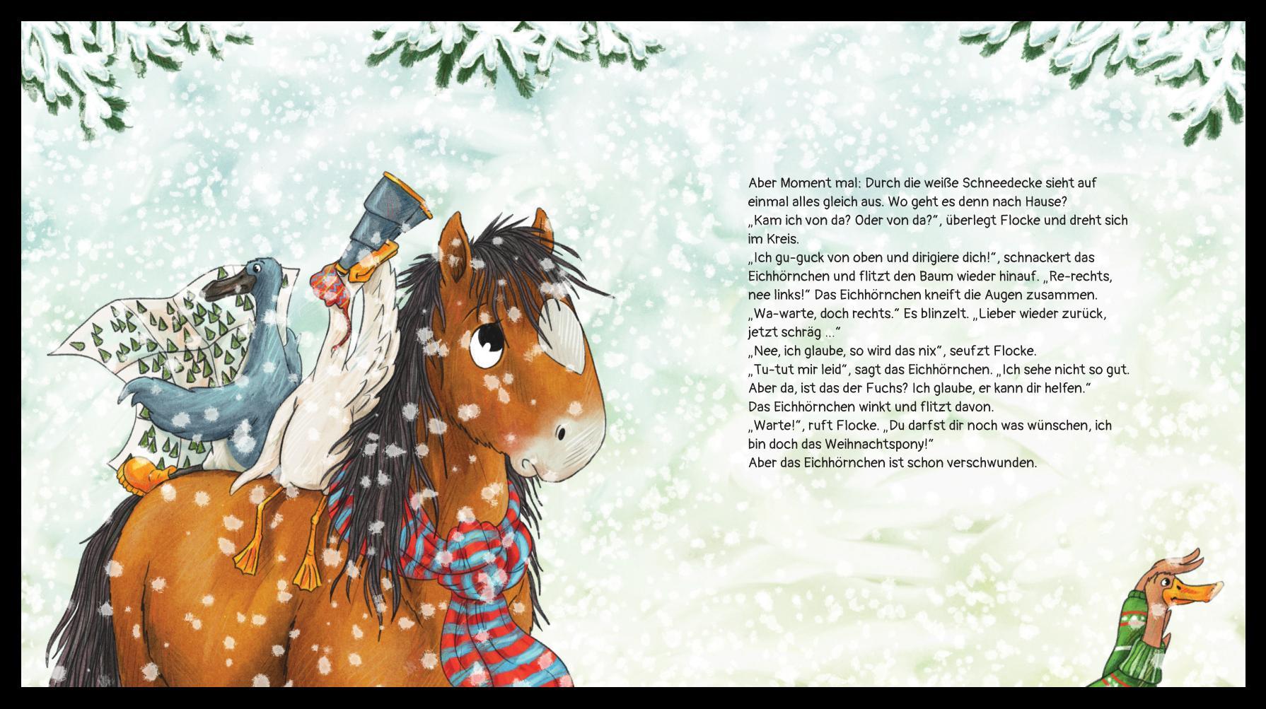 Beispielinhalt (Bild) Flocke, das Weihnachtspony - Die magische Waldweihnacht