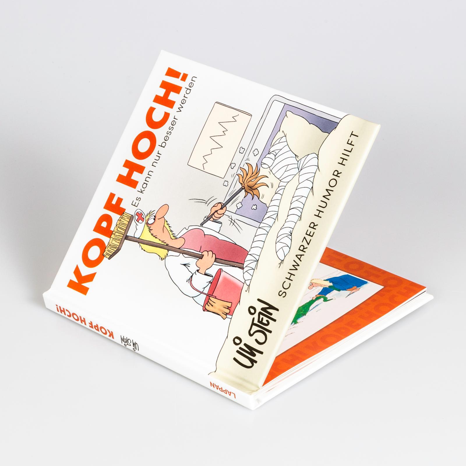 Beispielinhalt (Bild) Uli Stein: Gute Wünsche!: Kopf hoch! Schwarzer Humor hilft