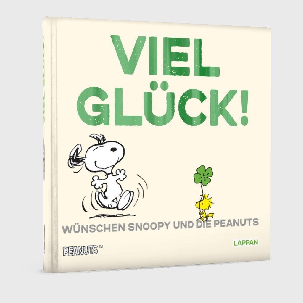 Beispielinhalt (Bild) Peanuts Geschenkbuch: Viel Glück wünschen Snoopy und die Peanuts!