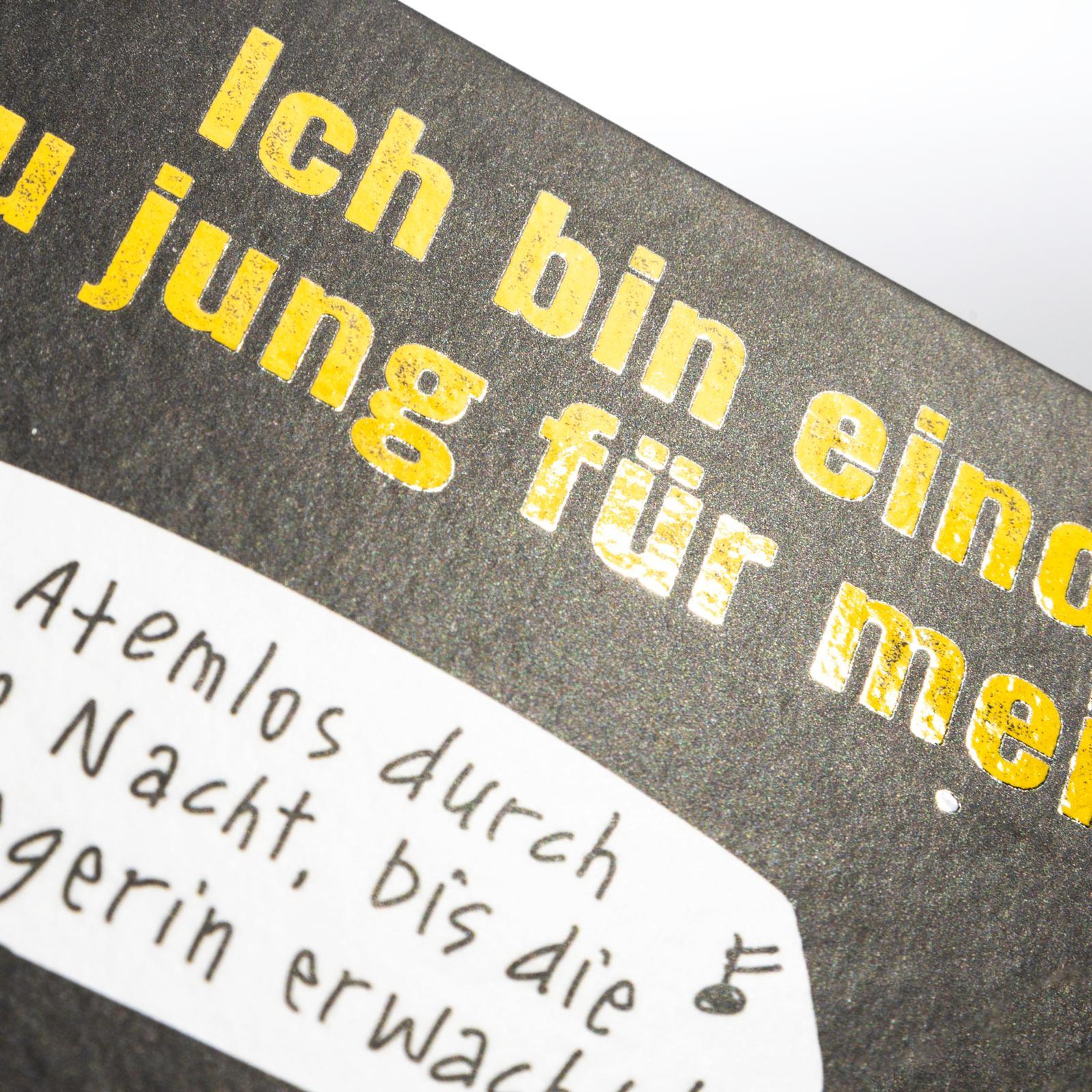 Beispielinhalt (Bild) Ich bin eindeutig zu jung für mein Alter!