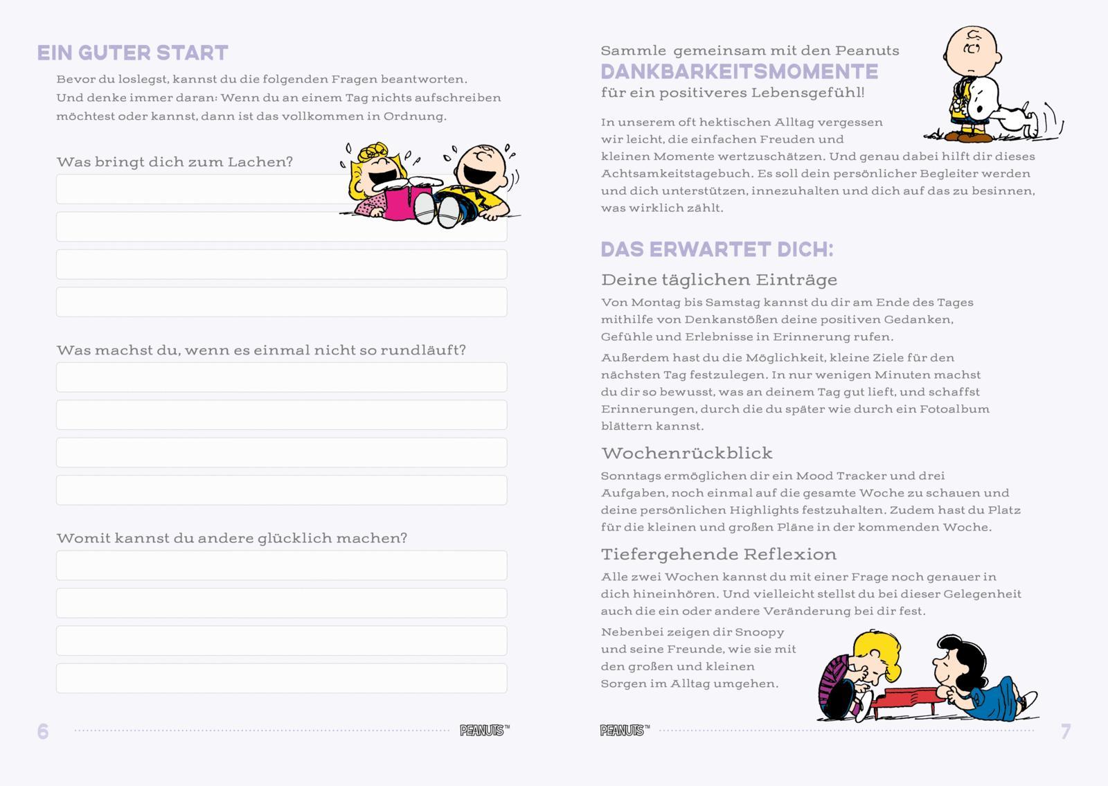 Beispielinhalt (Bild) Peanuts Geschenkbuch: Ein guter Tag