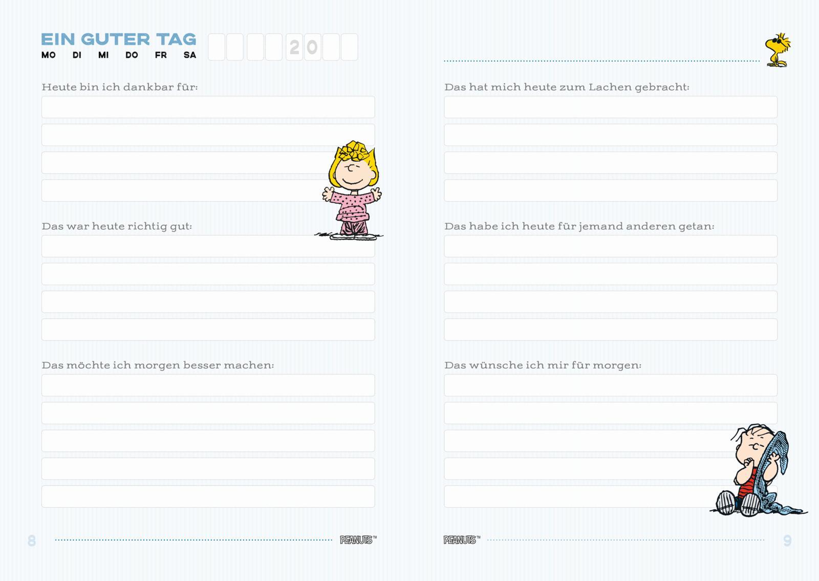 Beispielinhalt (Bild) Peanuts Geschenkbuch: Ein guter Tag