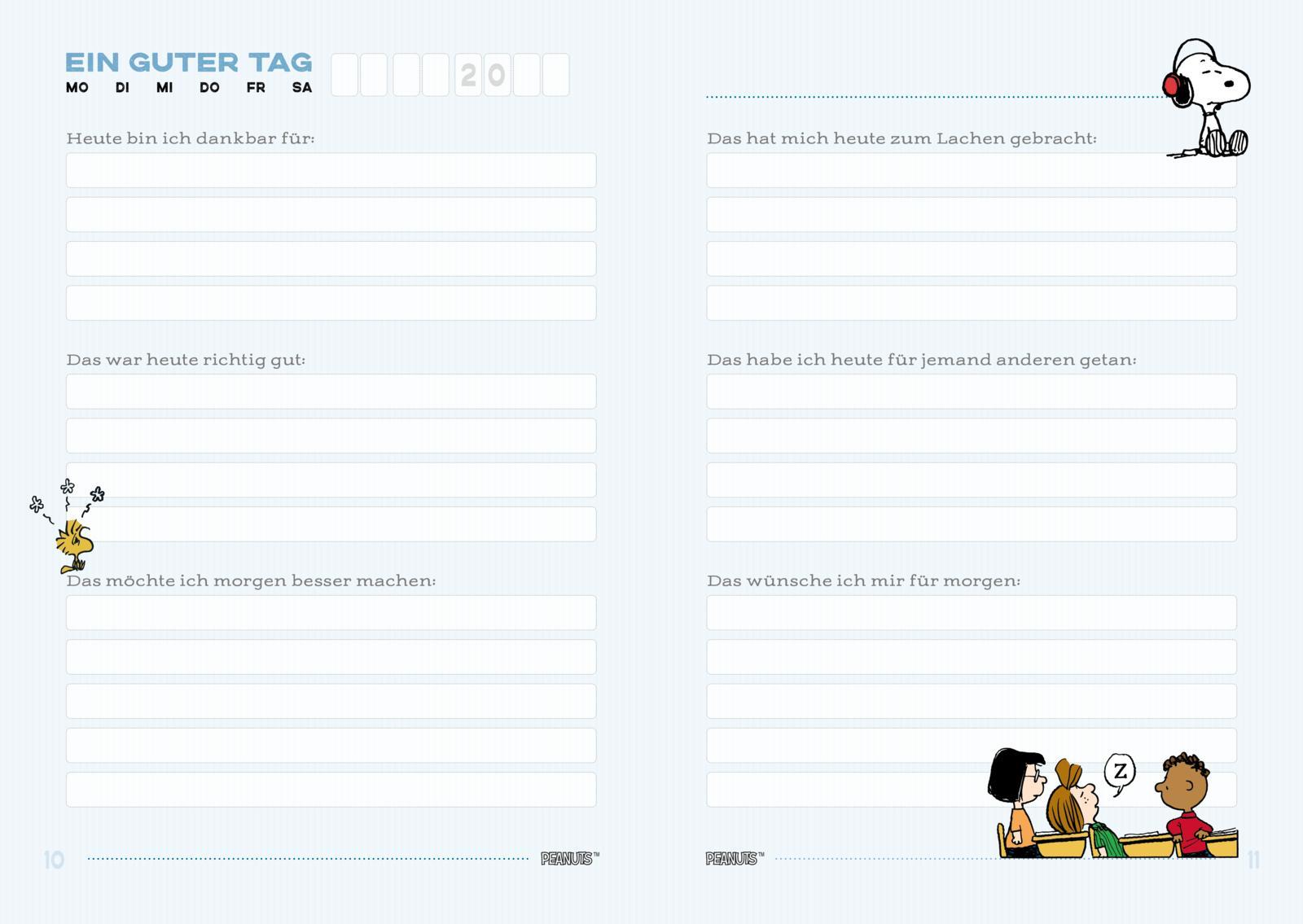 Beispielinhalt (Bild) Peanuts Geschenkbuch: Ein guter Tag