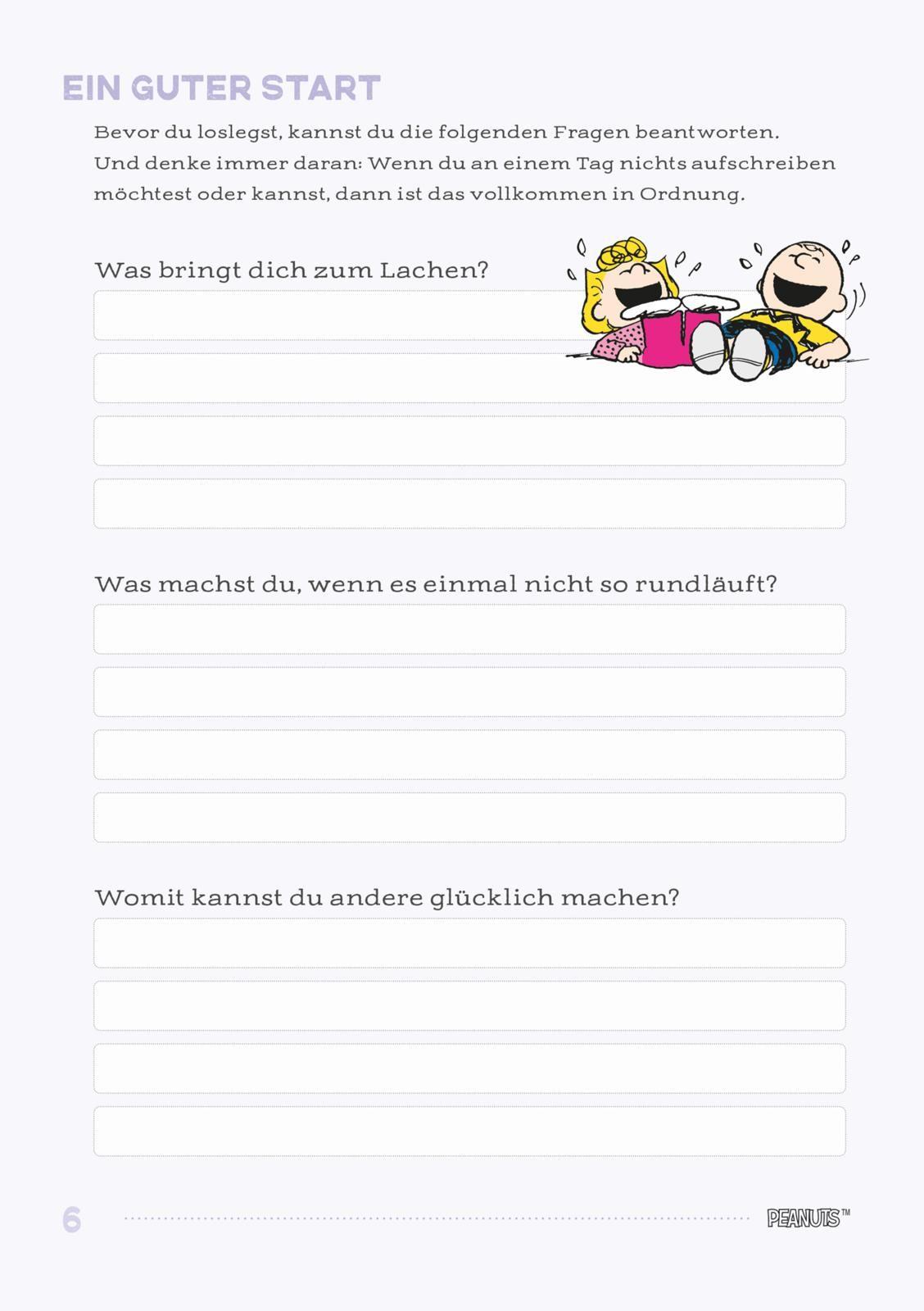 Beispielinhalt (Bild) Peanuts Geschenkbuch: Ein guter Tag