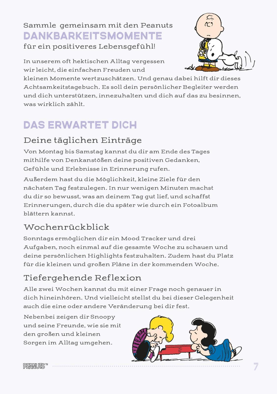 Beispielinhalt (Bild) Peanuts Geschenkbuch: Ein guter Tag