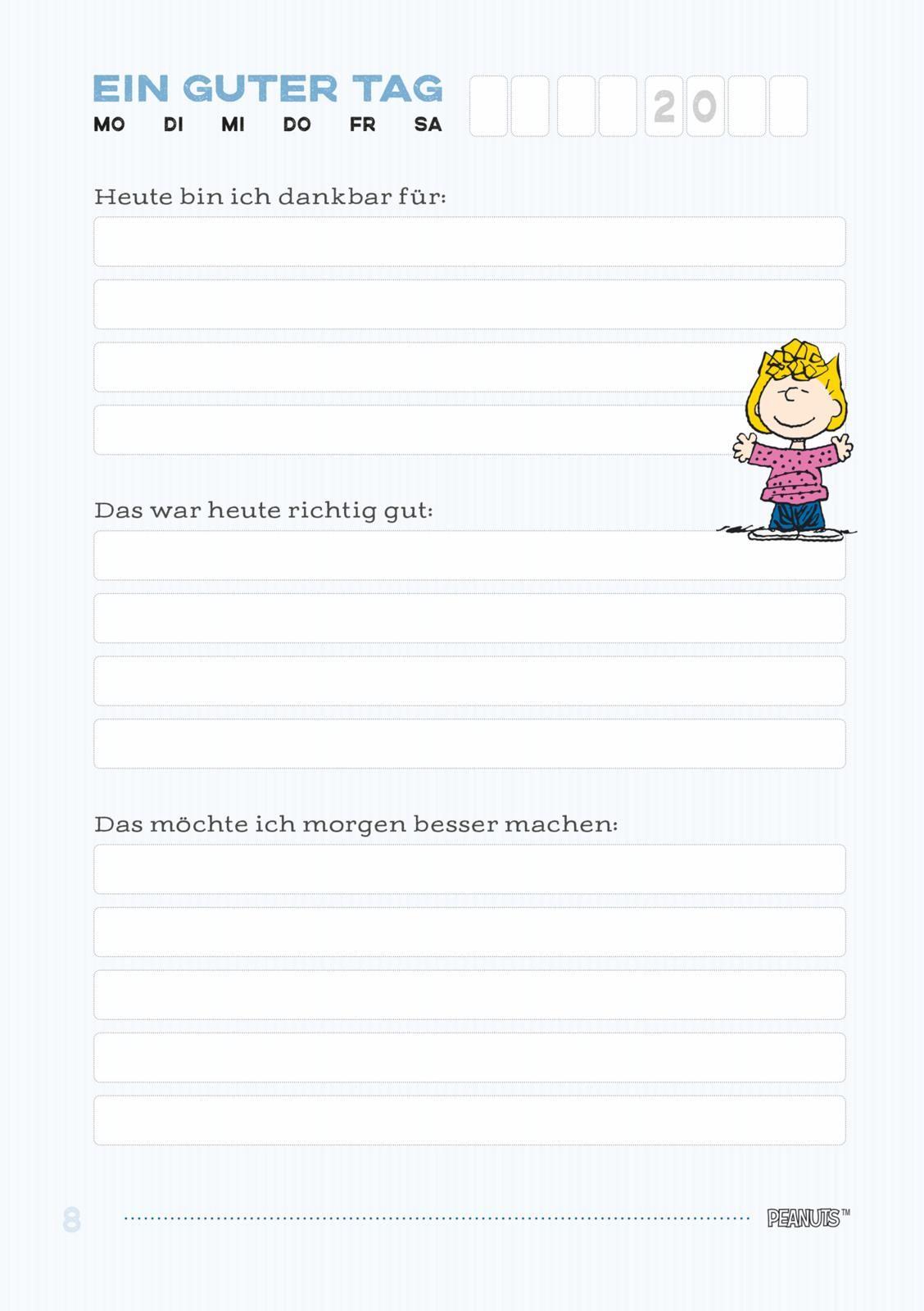 Beispielinhalt (Bild) Peanuts Geschenkbuch: Ein guter Tag