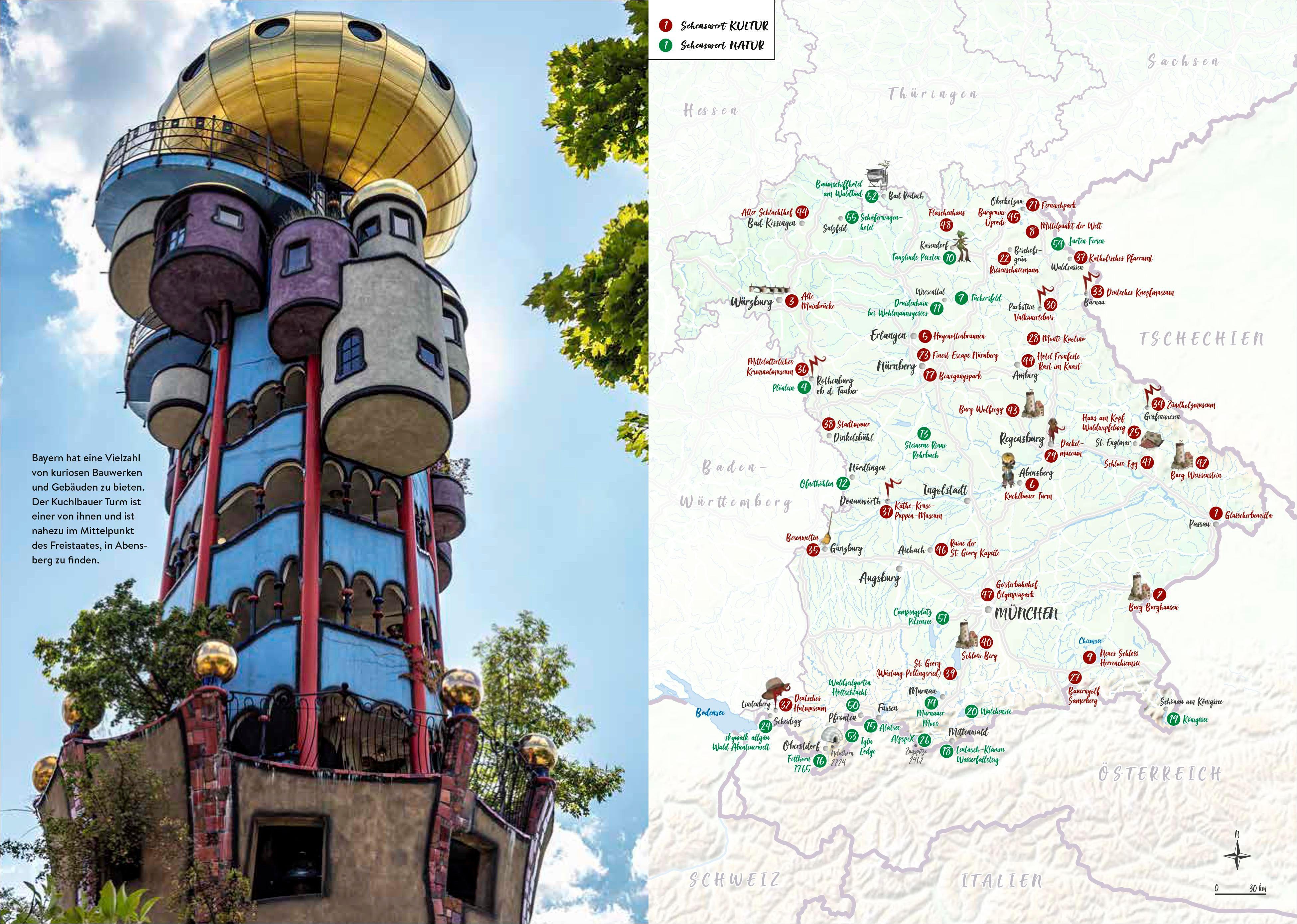 Beispielinhalt (Bild) Das Buch der kuriosen Orte in Bayern