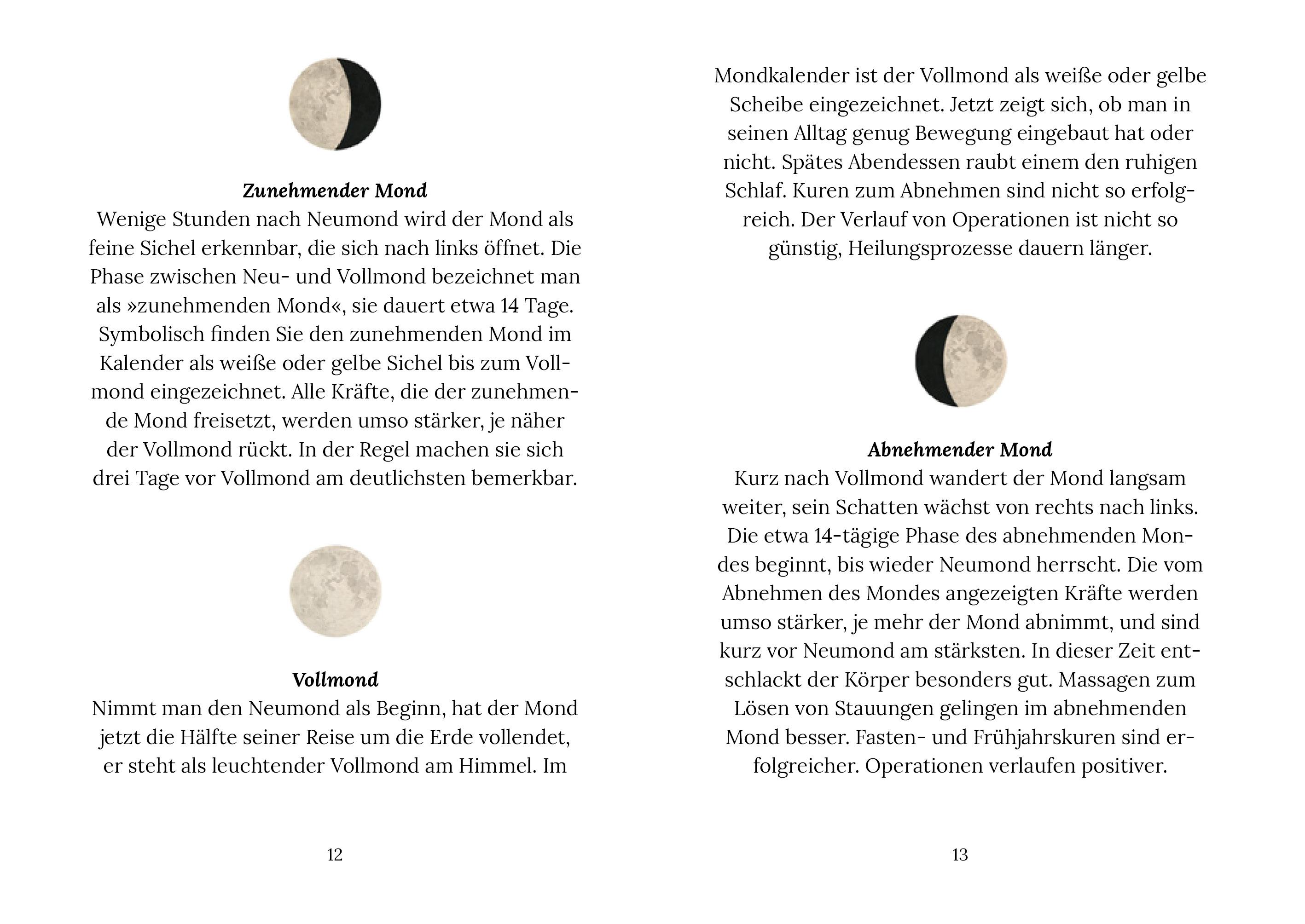 Beispielinhalt (Bild) Körperpflege und Kosmetik im Rhythmus des Mondes