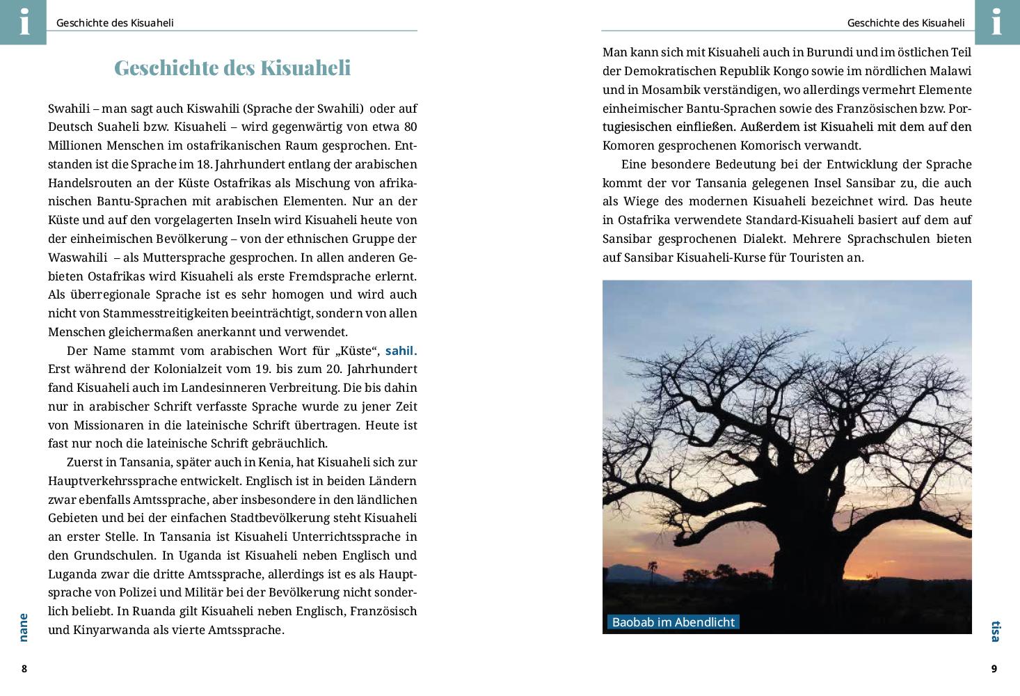 Beispielinhalt (Bild) Reise Know-How Sprachführer Kisuaheli - Wort für Wort