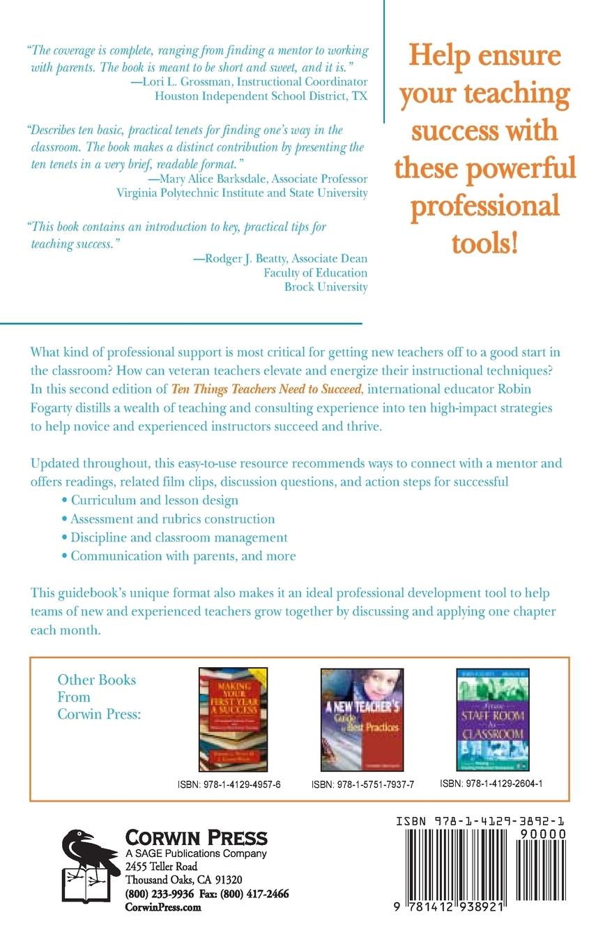 Rückseitencover Ten Things New Teachers Need to Succeed