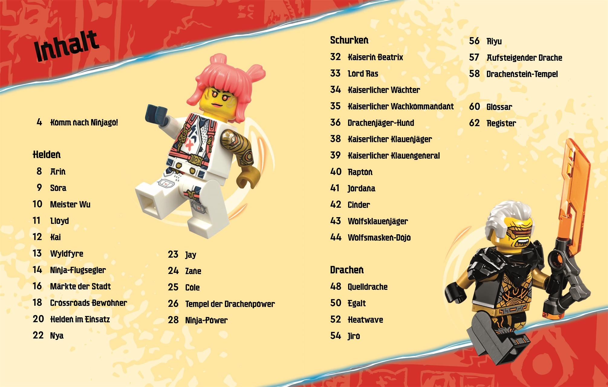 Beispielinhalt (Bild) LEGO® NINJAGO® Aufstieg der Drachen Der ultimative Ninja-Guide