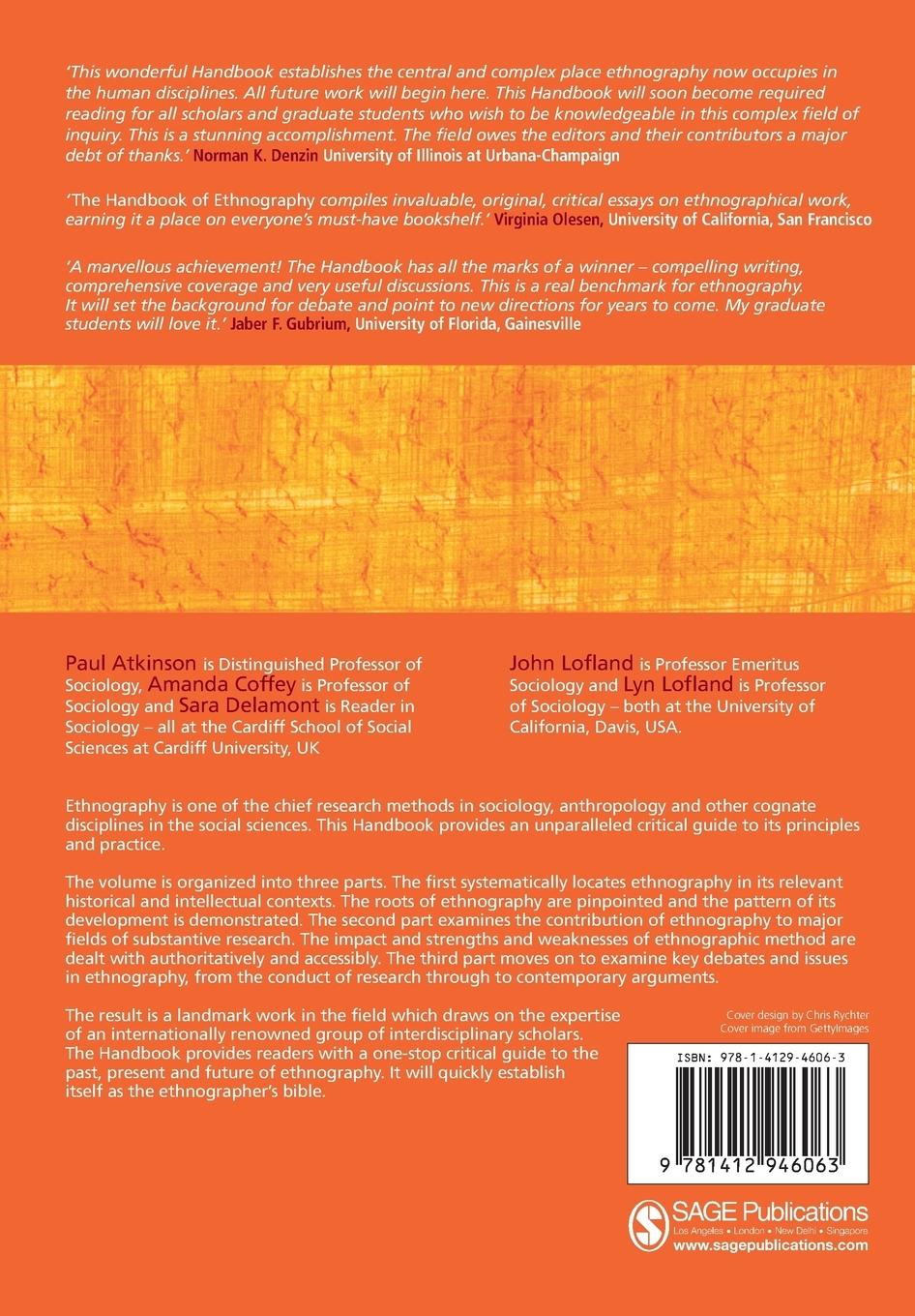 Rückseitencover Handbook of Ethnography