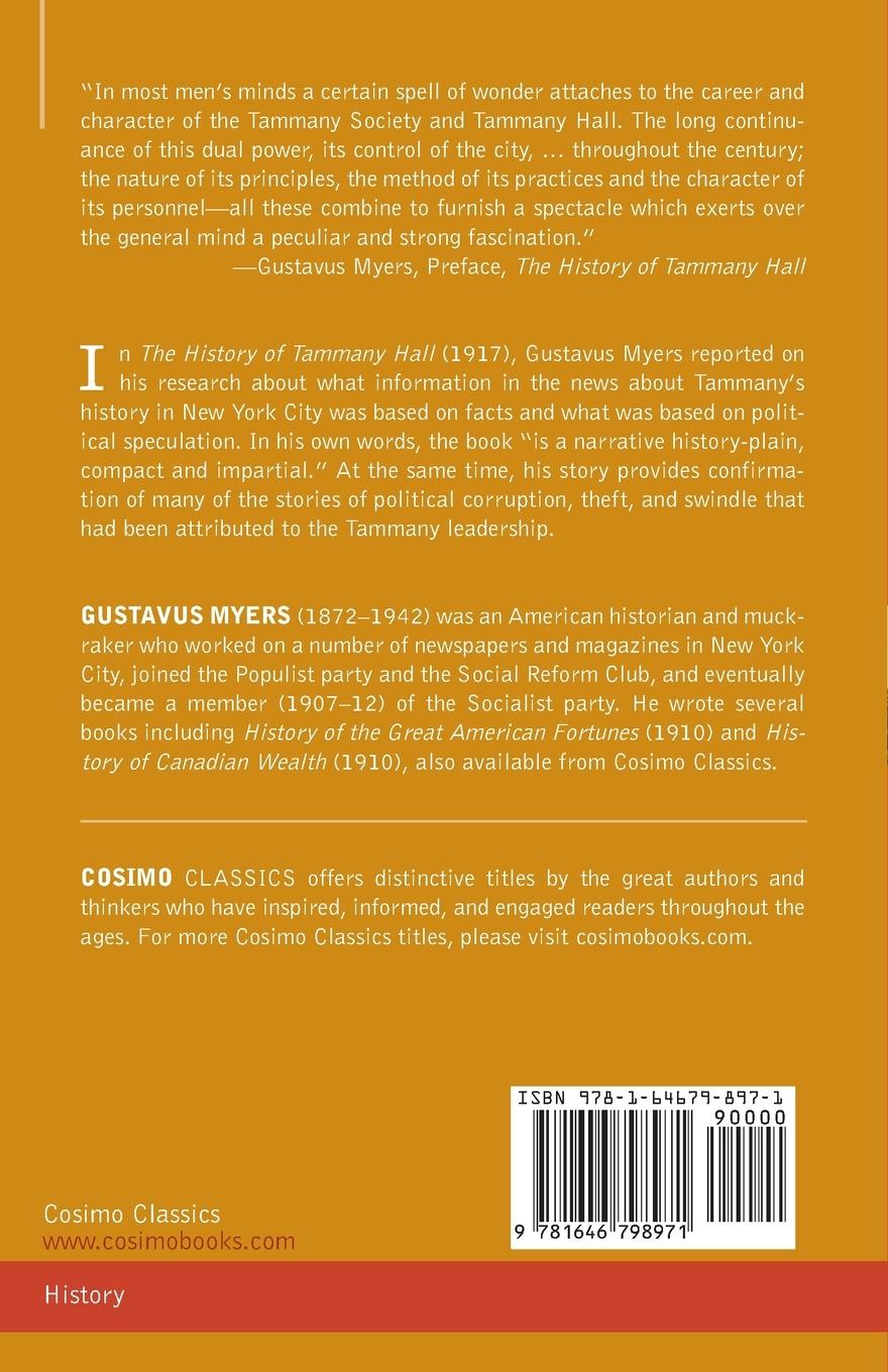 Rückseitencover The History of Tammany Hall